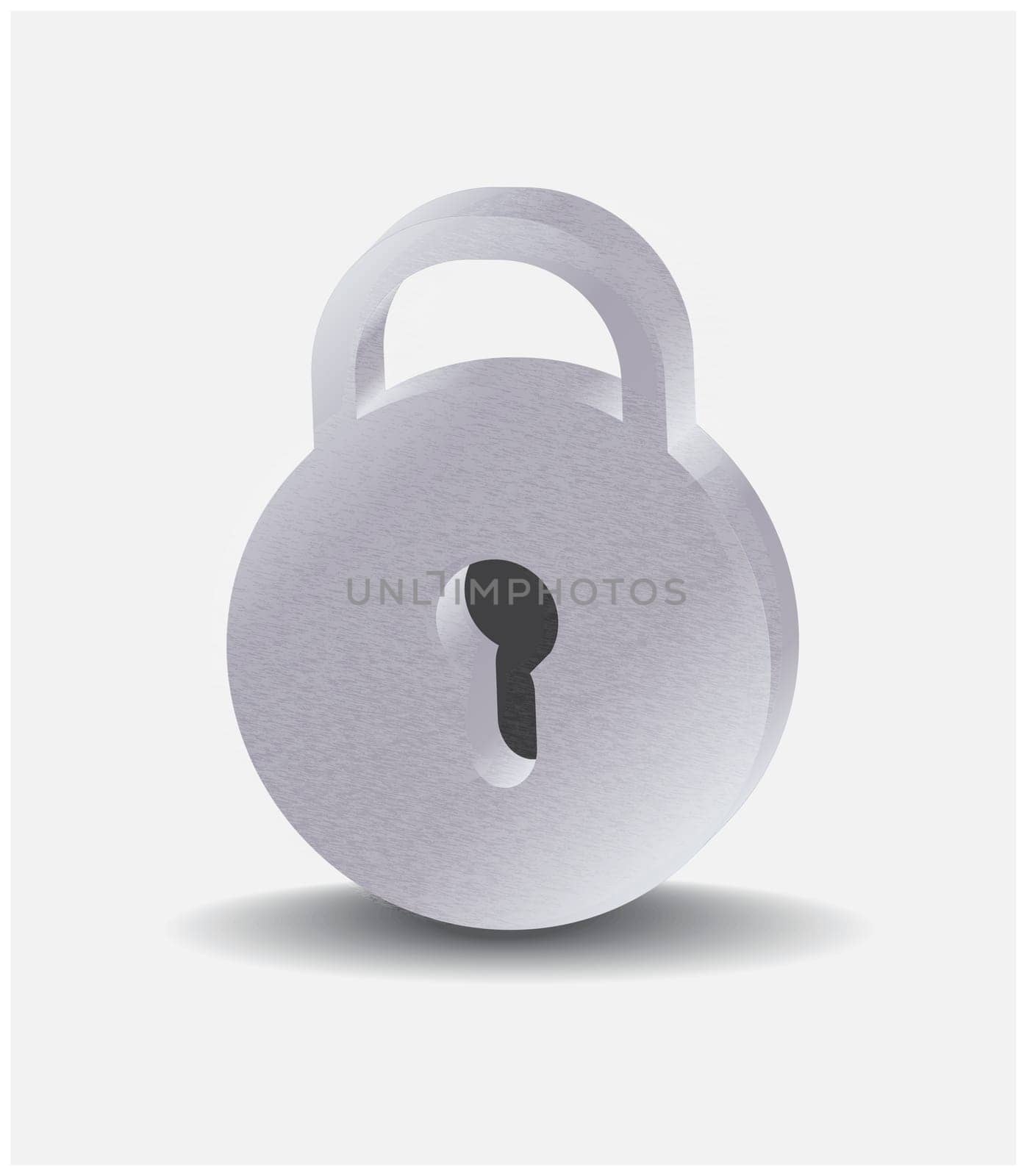 Silver real padlock vector illustration