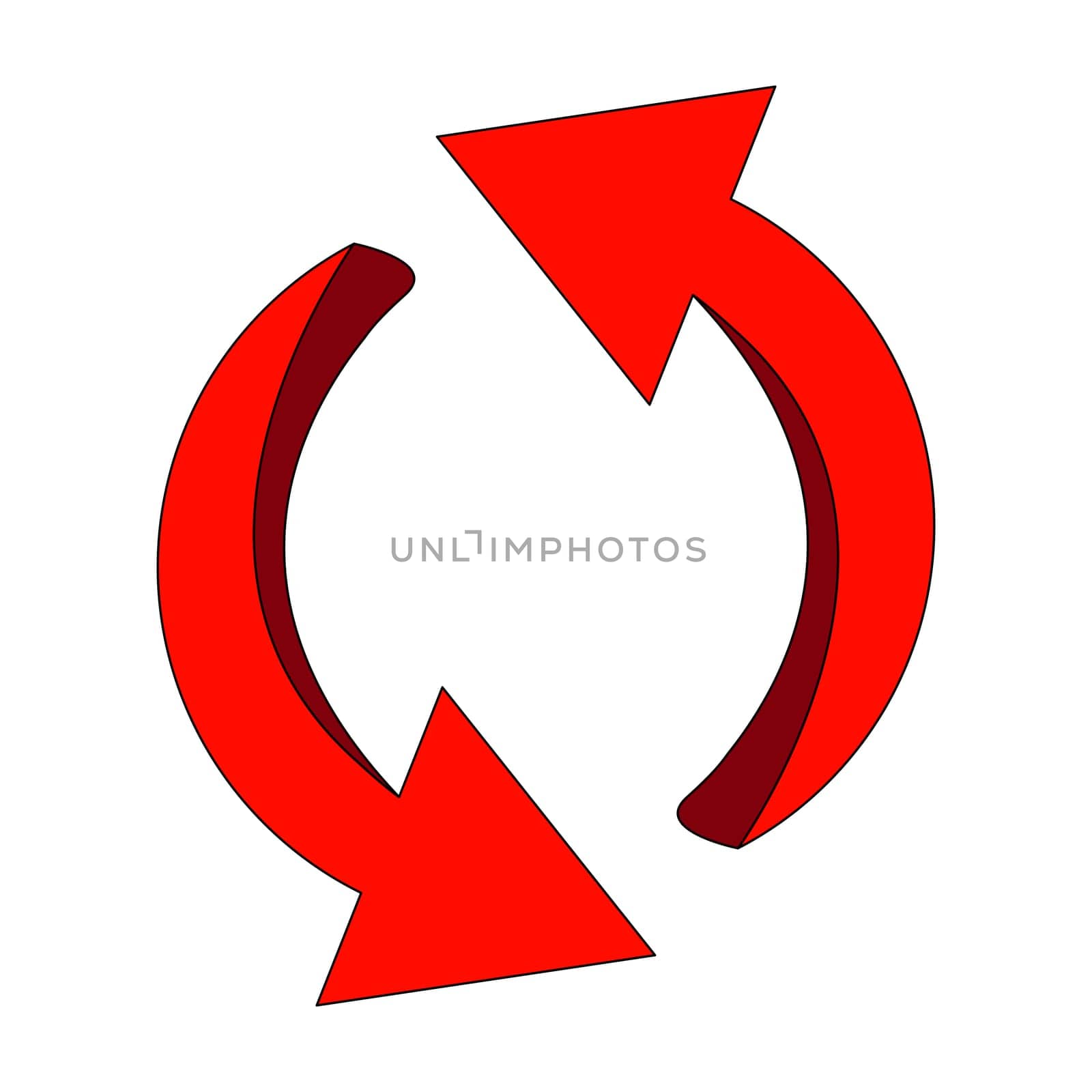 Arrow symbol, red icon clipart business concept. Vector illustration isolated on white background.