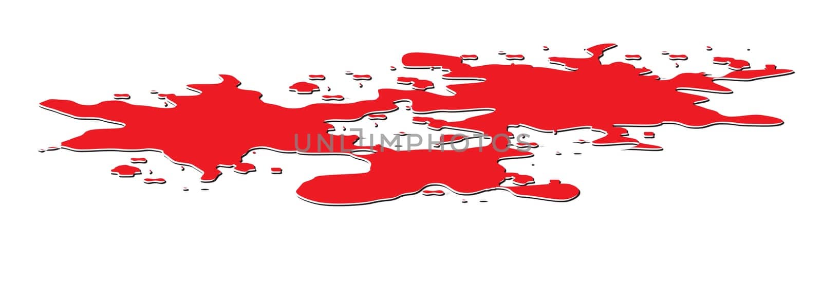 Vector puddle of blood isolated on white background, Red plash of blood