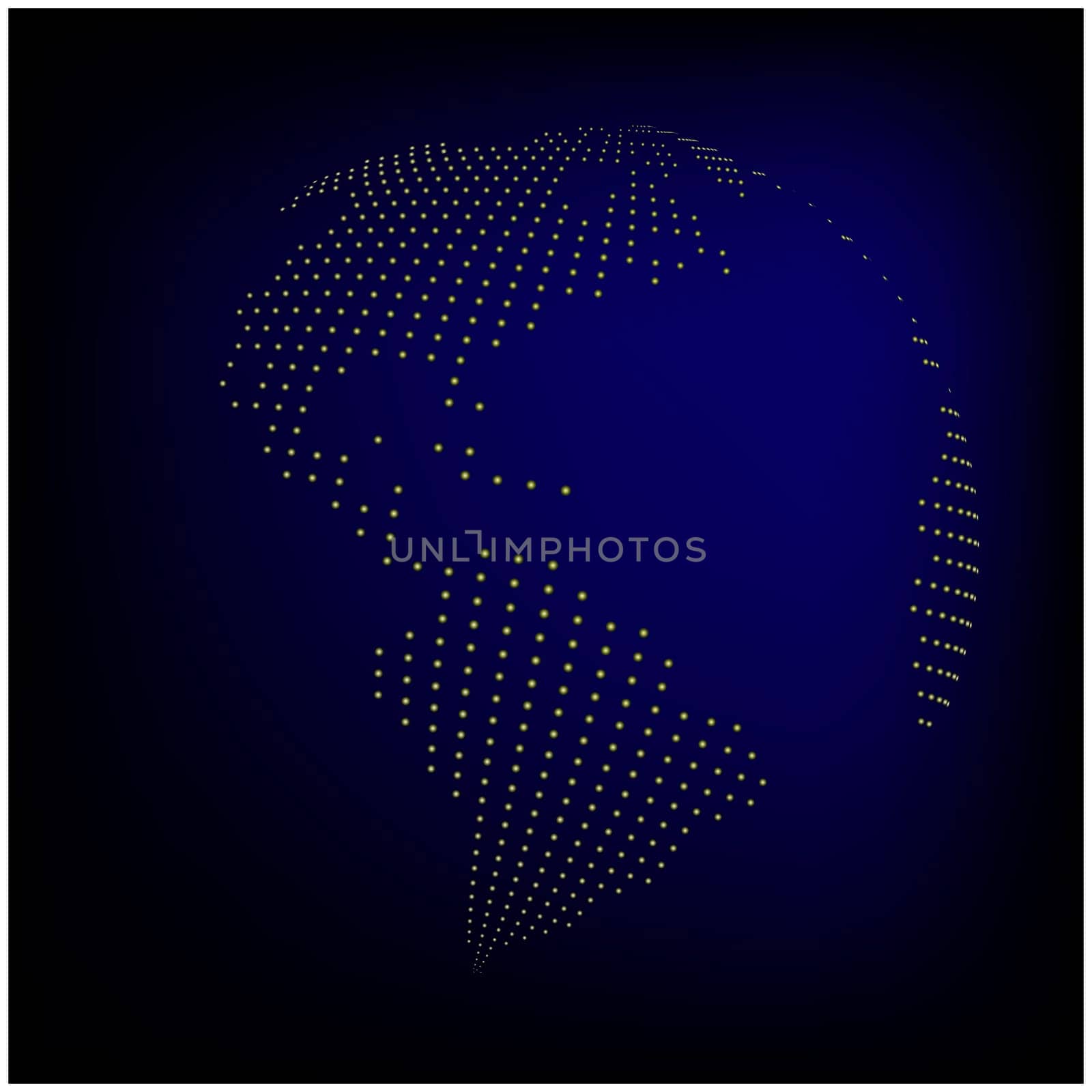 globe earth world map - abstract dotted vector background.  Blue wallpaper illustration