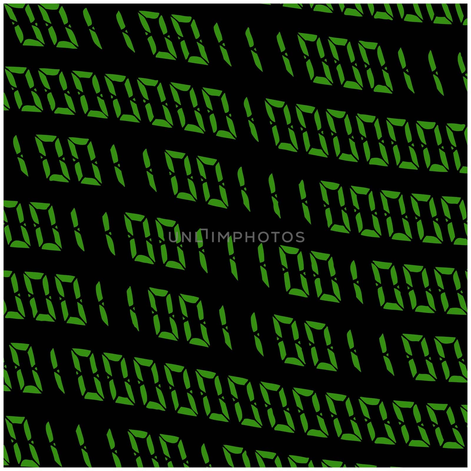 0,1 digits vector wallpaper. Green Binary code on black background. Digital matrix abstract technology illustration.
