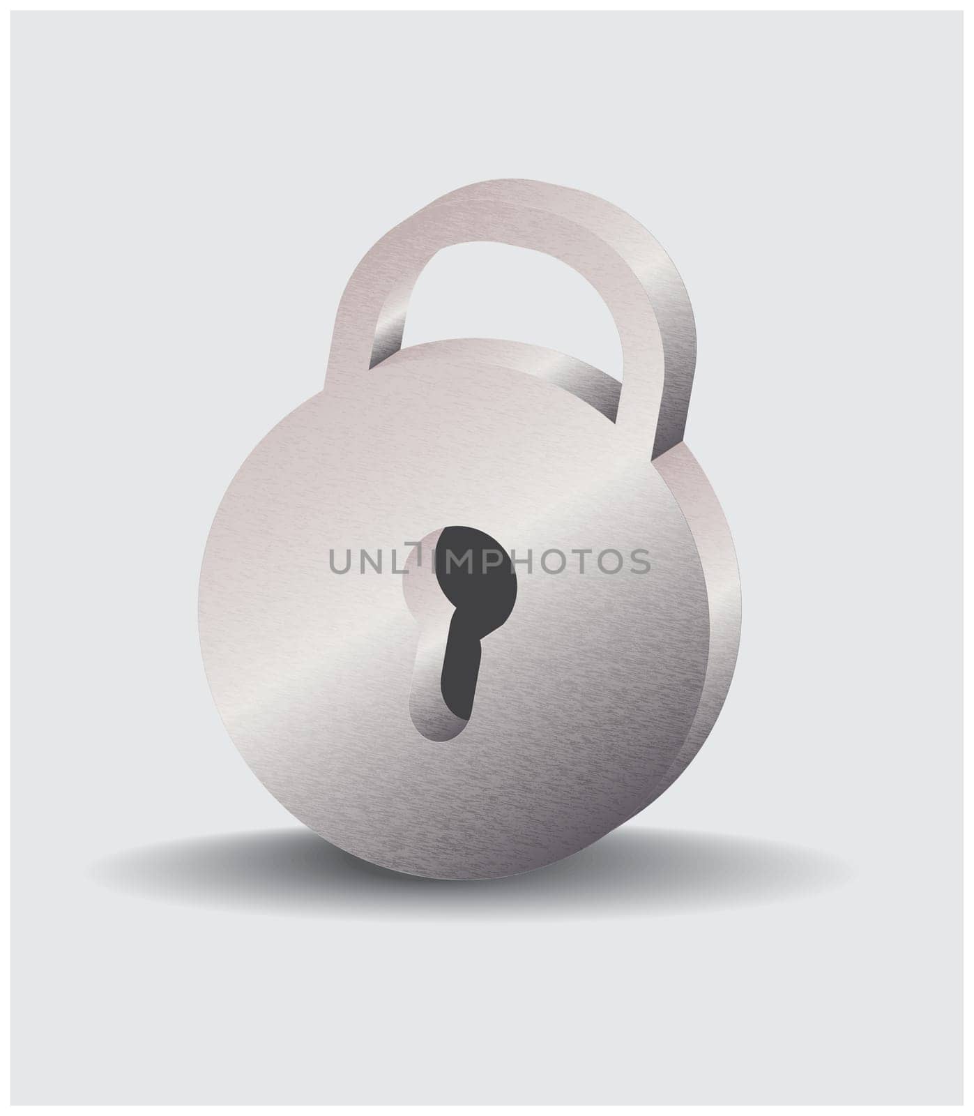 Silver real padlock vector illustration