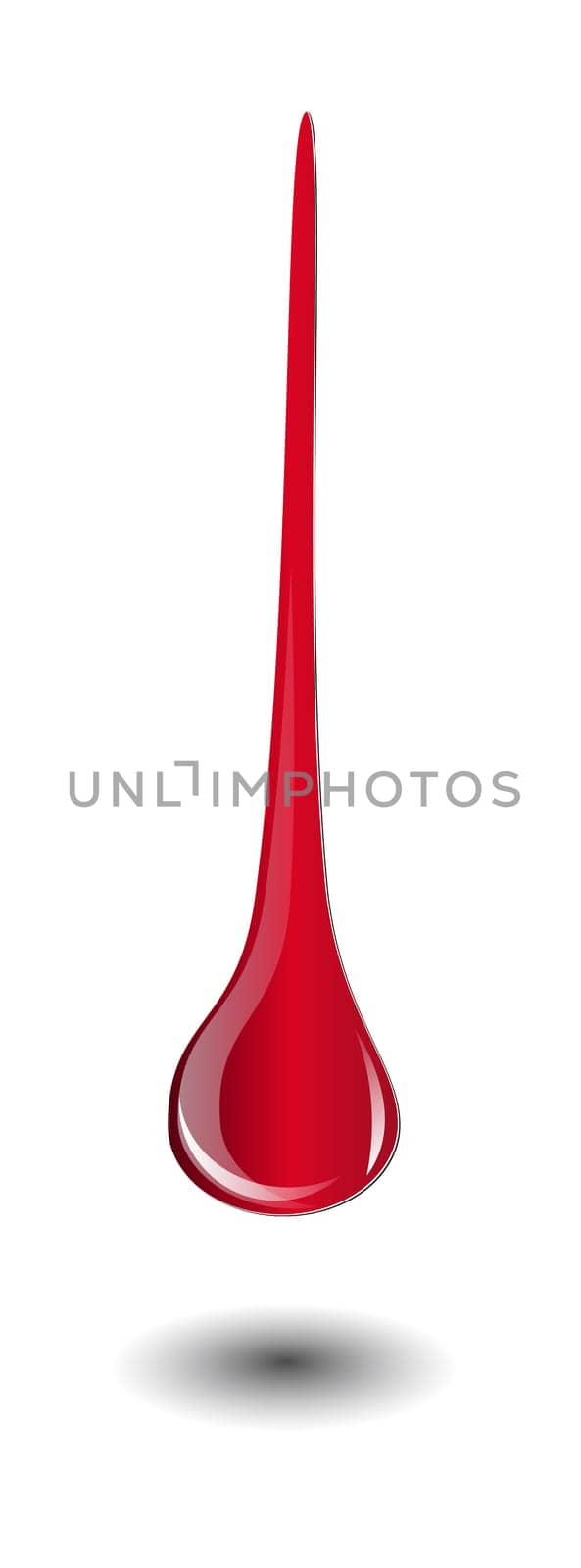 Dripping blood isolated on white. Blood drop vector
