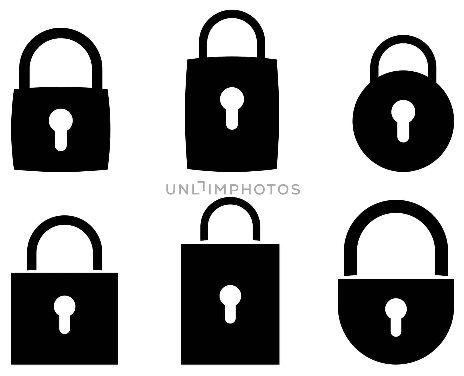 Vector  icon closed padlock set