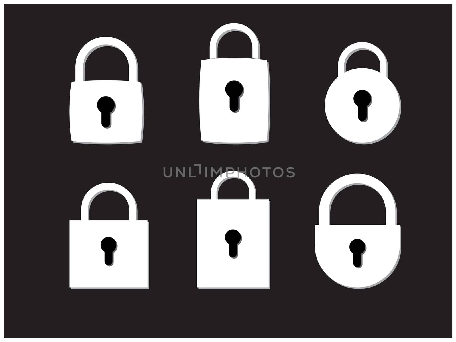 Vector  icon closed padlock set