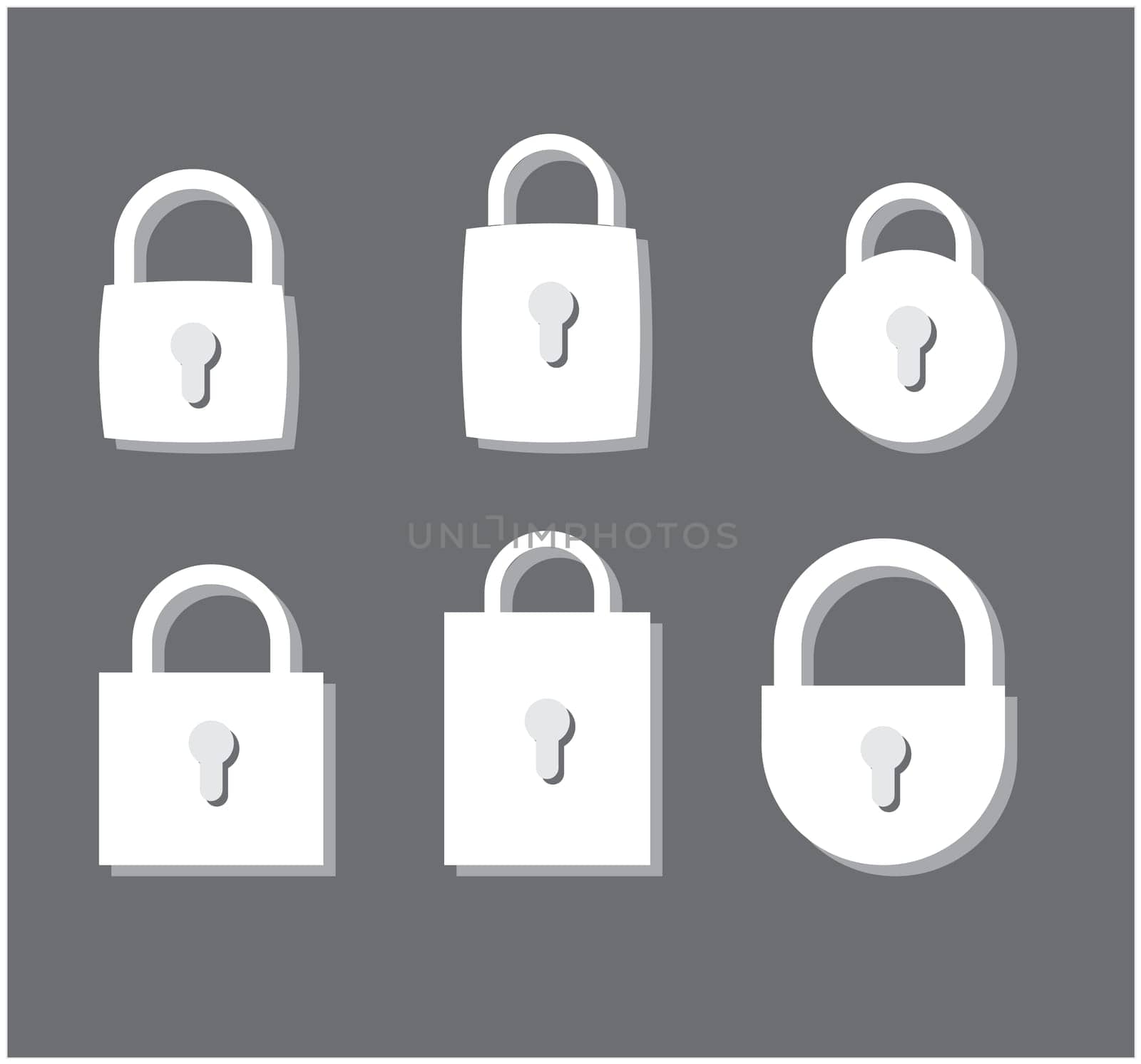 Vector  icon closed padlock set