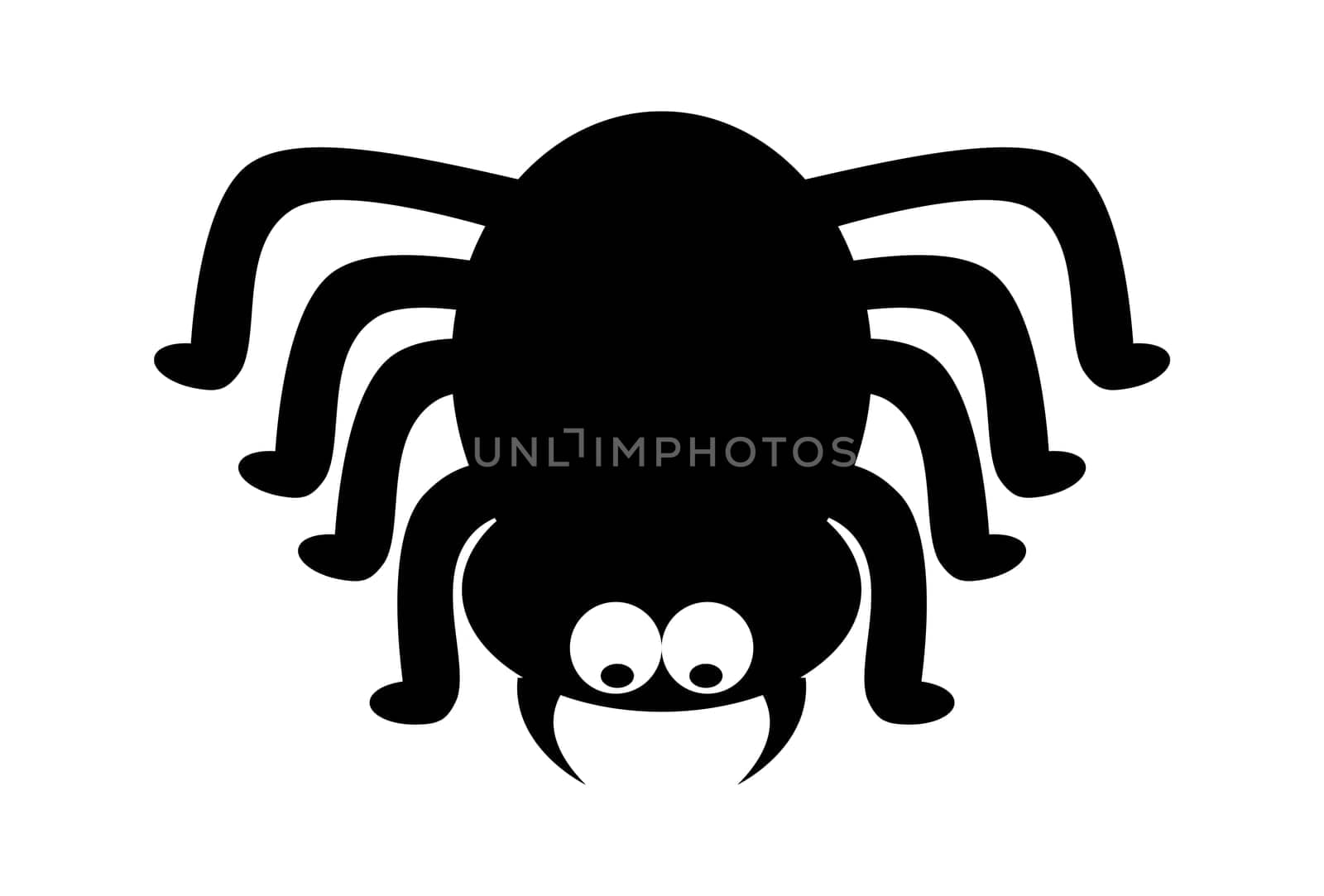 Spider halloween icon, symbol Silhouette. Vector illustration on white background