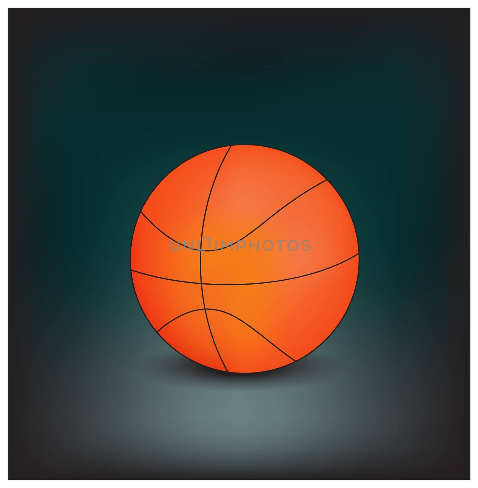 Vector Basketball icon  isolated on a dark background