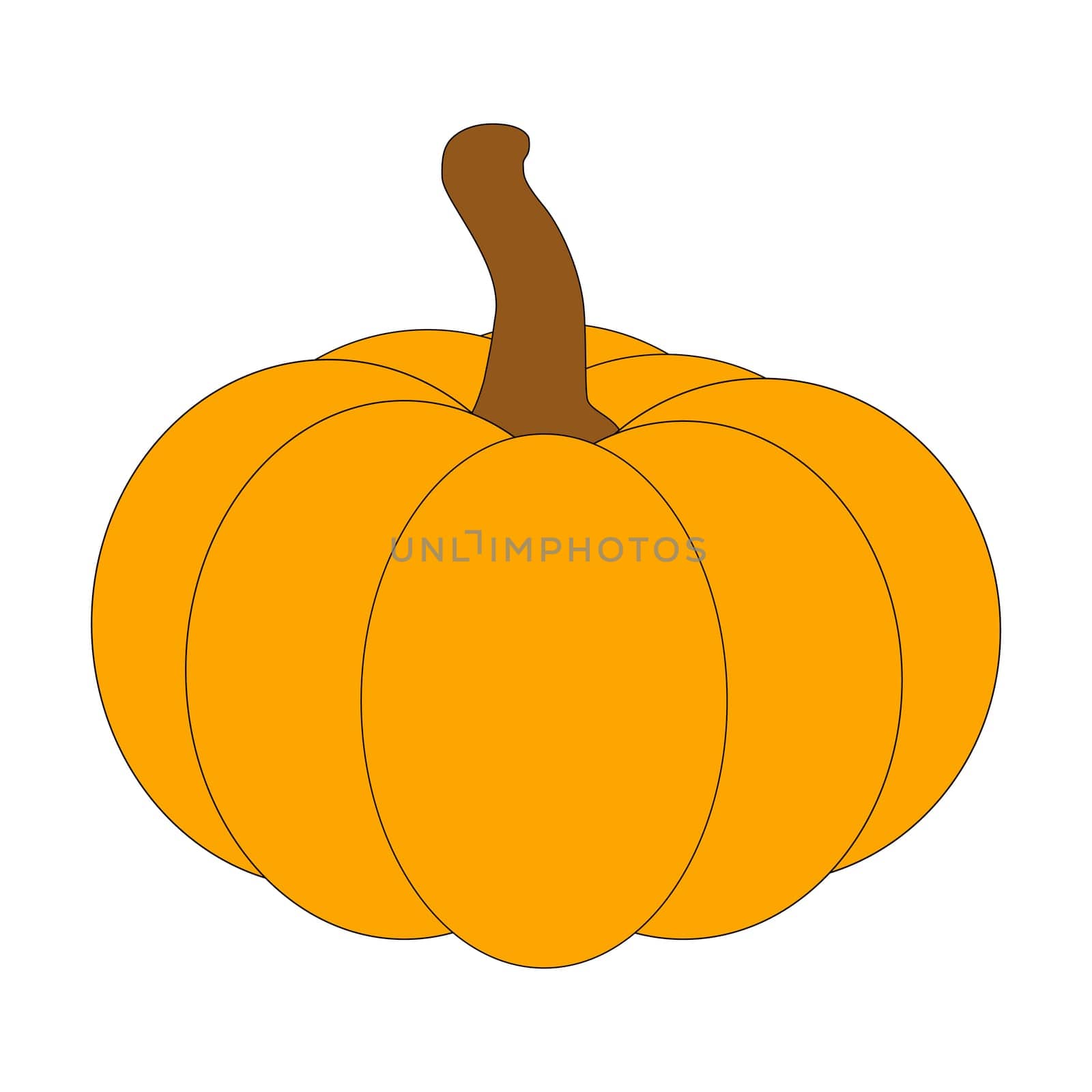 Halloween pumpkin vector illustration isolated on white background.