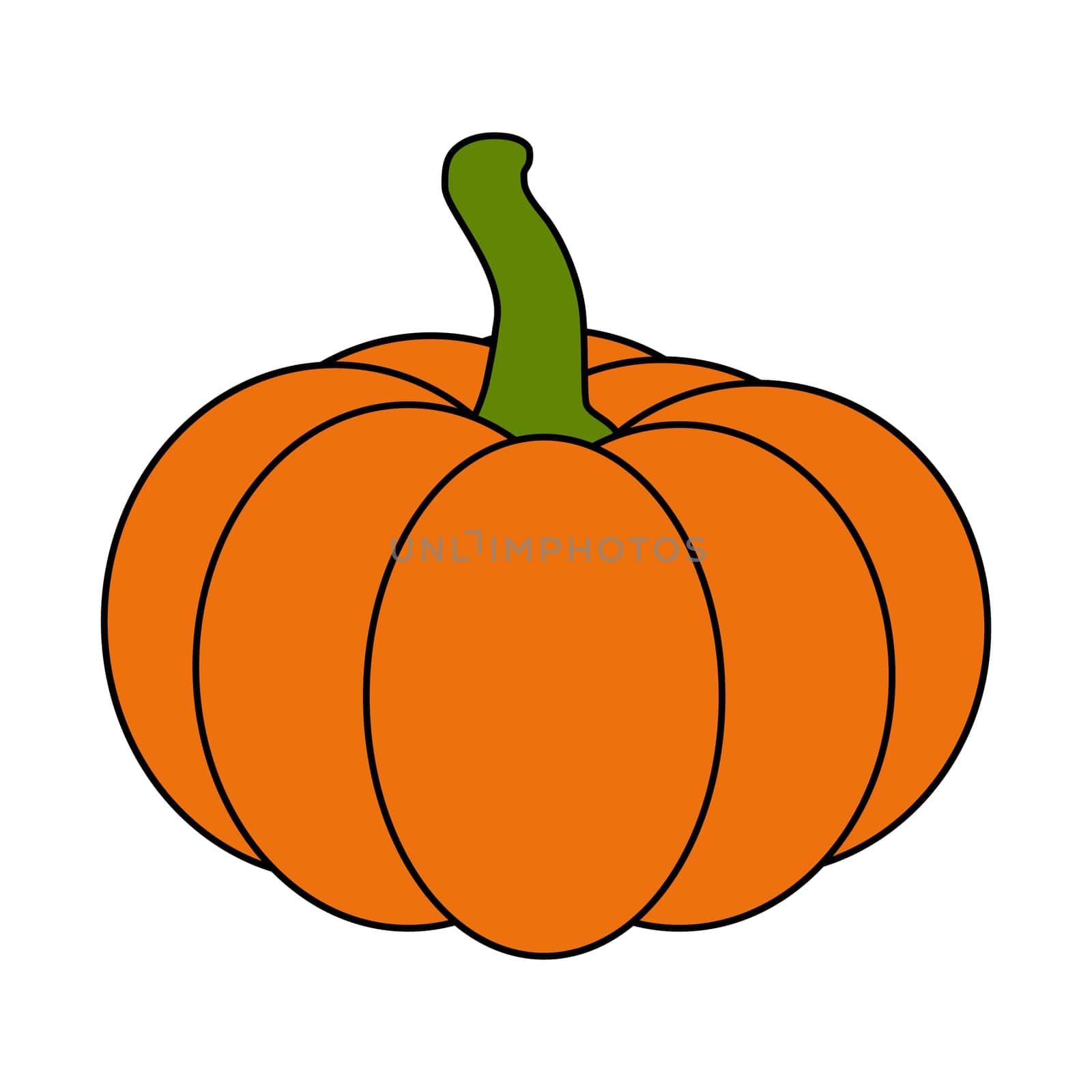 Halloween pumpkin vector illustration isolated on white background.