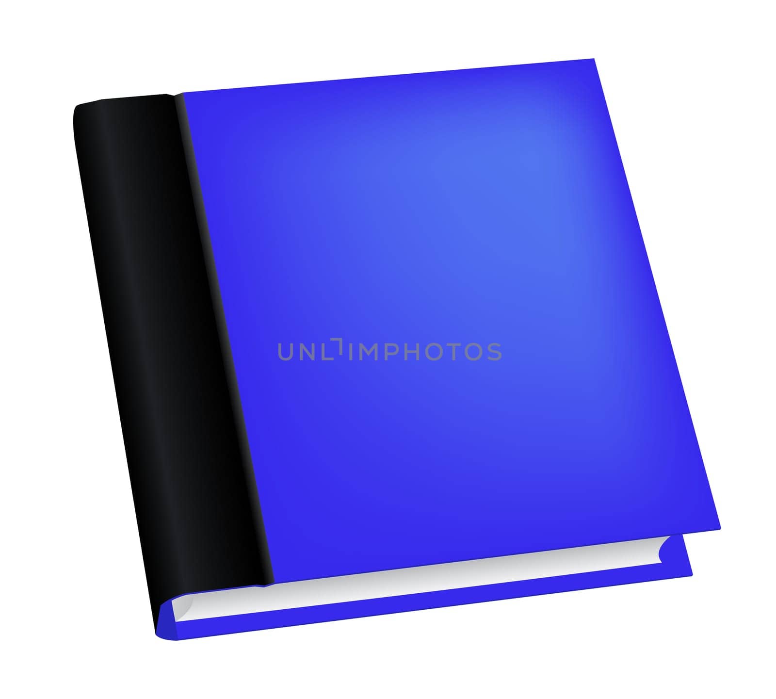 Vector illustration of realistic blue book isolated on white background