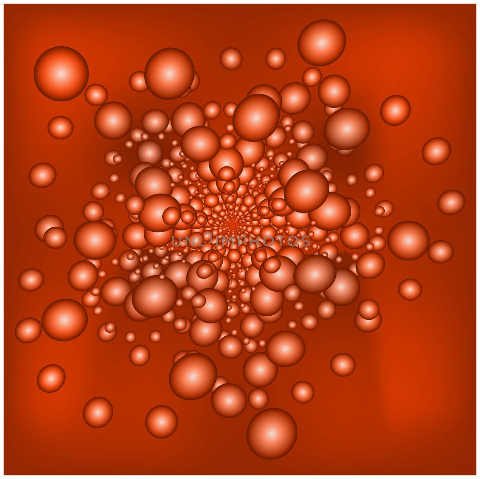 Vector illustration of abstract dot background, Bubble Spiral, dotted tunnel twirl