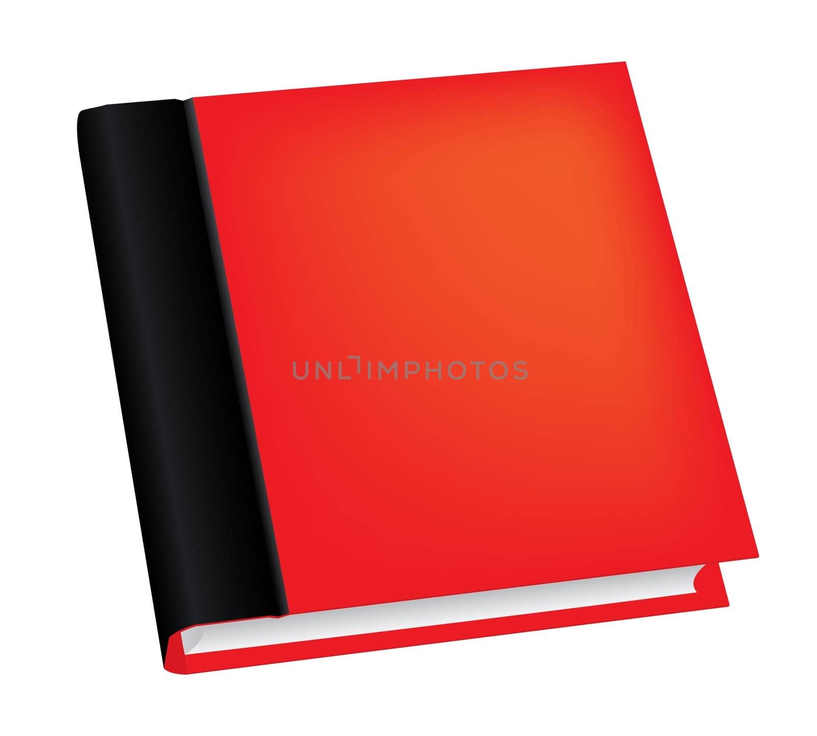 Vector illustration of realistic red book isolated on white background
