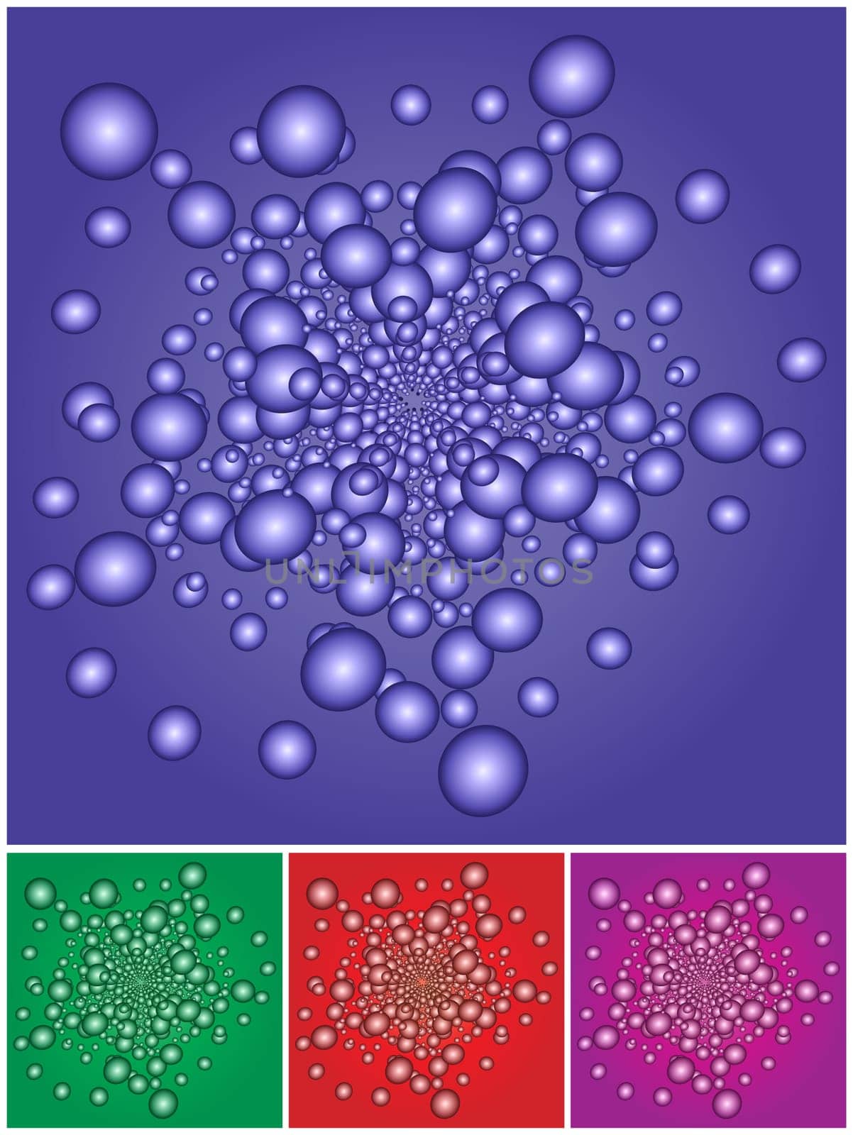 Set of Vector illustration of abstract dot background, Bubble Spiral, dotted tunnel twirl
