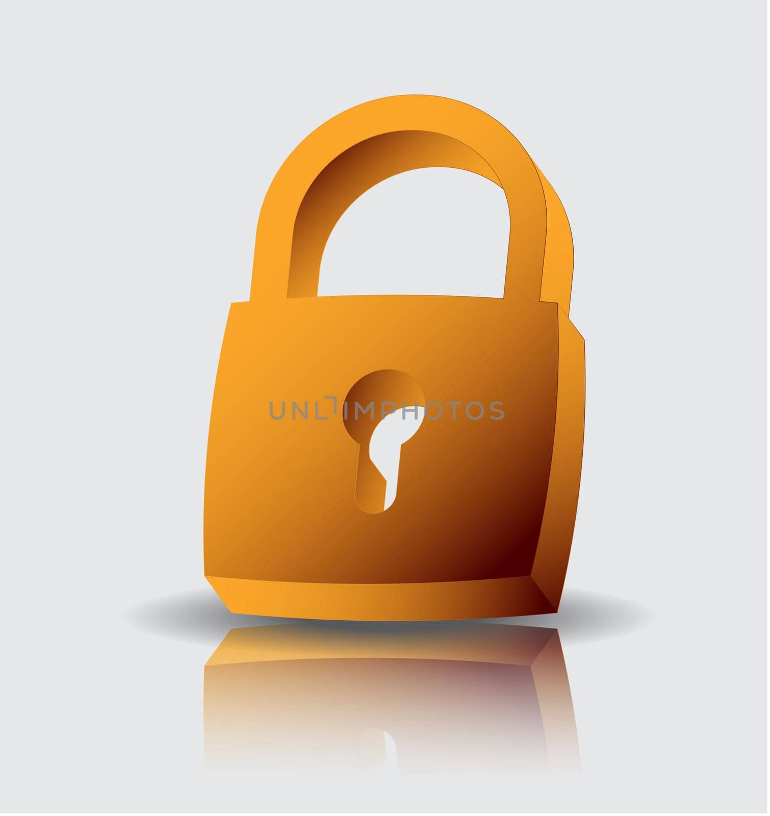 Gold real padlock vector illustration