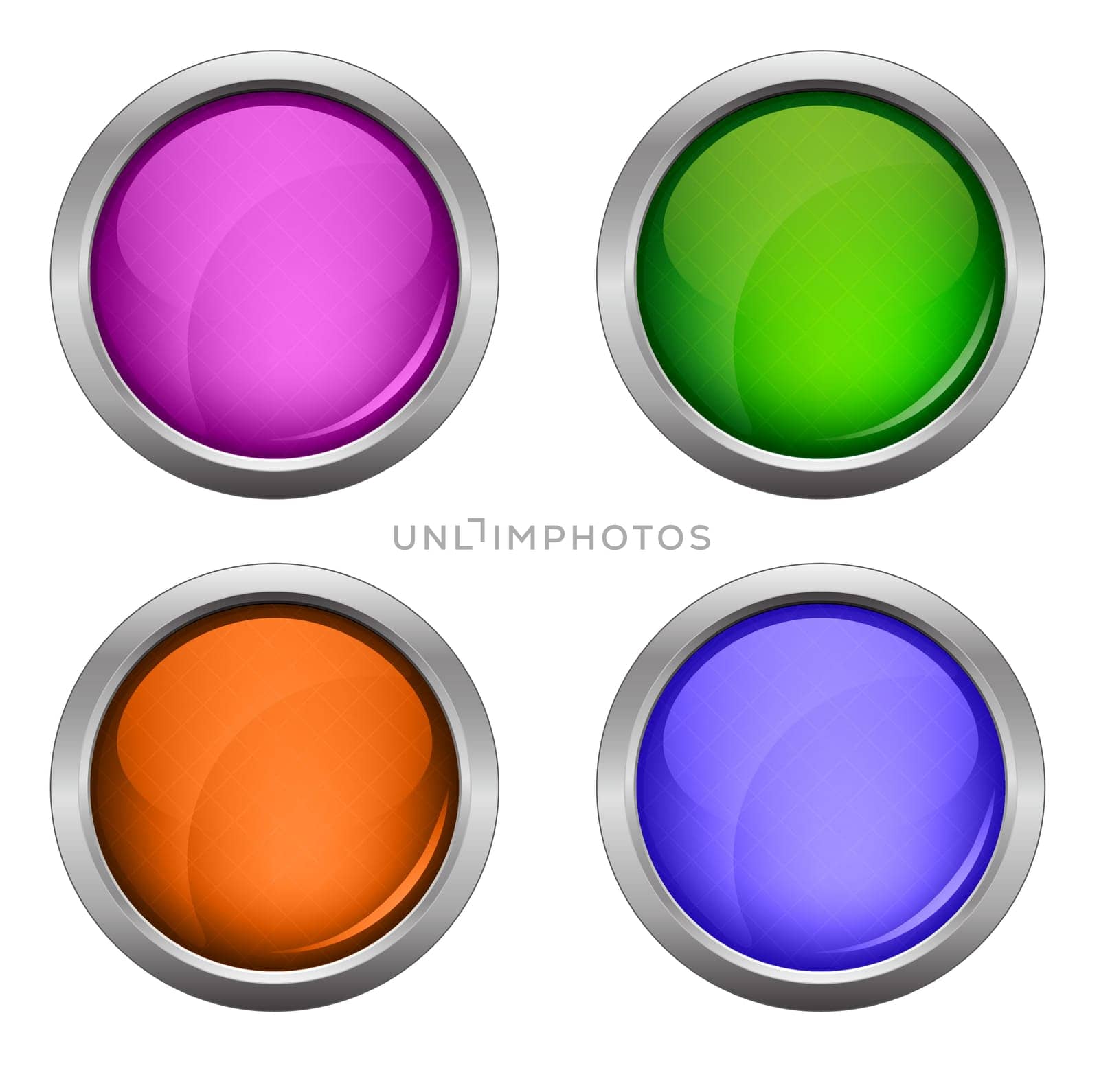 Set of isolated glossy vector web buttons. Beautiful internet buttons. Empty on white background.