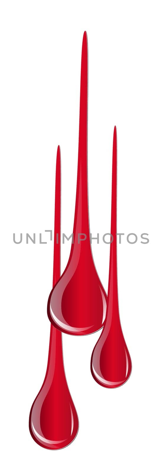 Dripping blood isolated on white. Blood drop vector