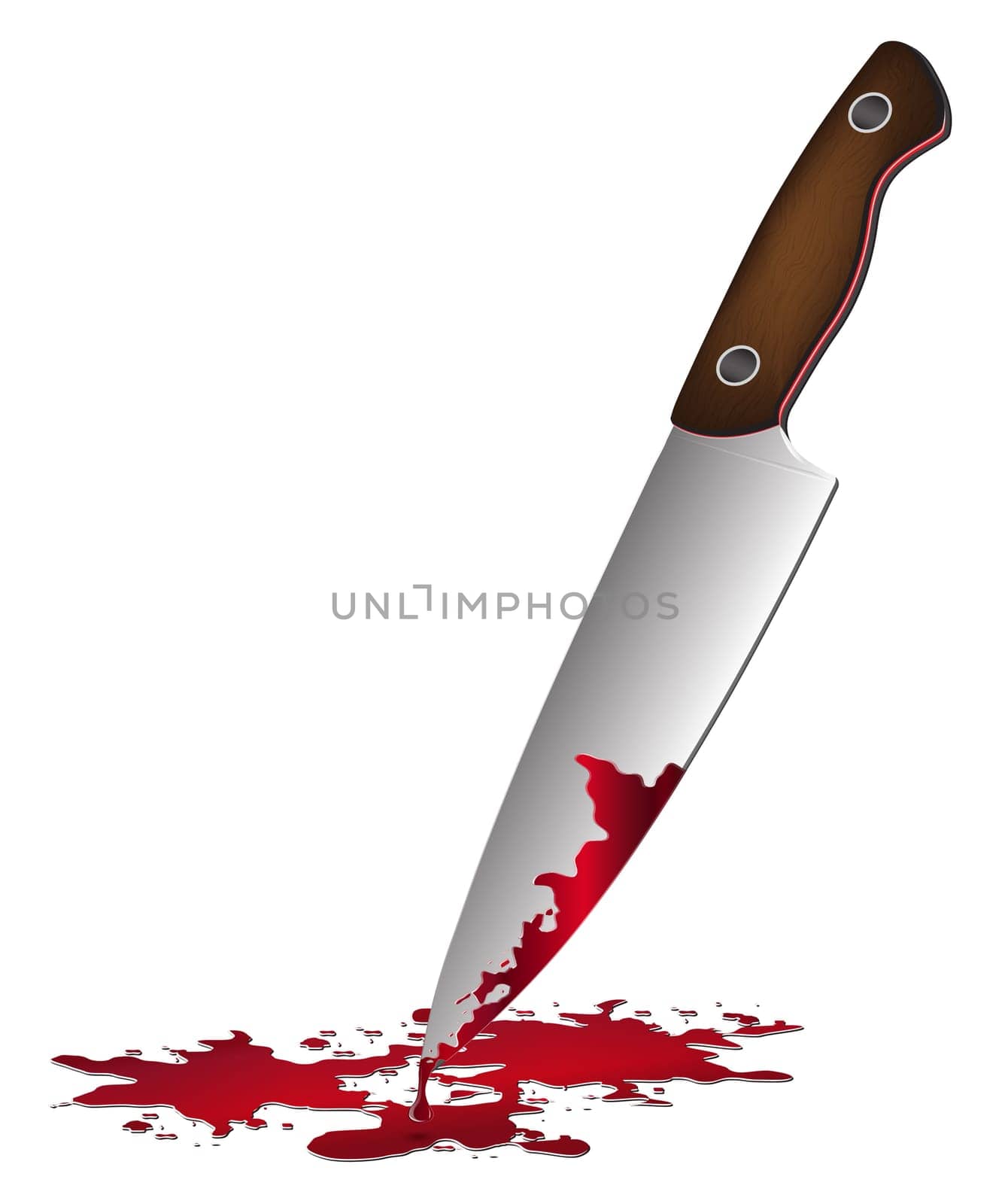 realistic bloody knife. Knife with blood vector illustration.