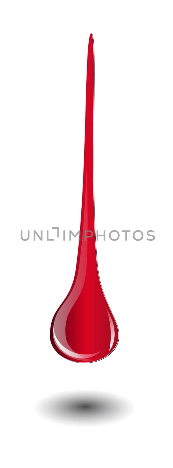 Dripping blood isolated on white. Blood drop vector
