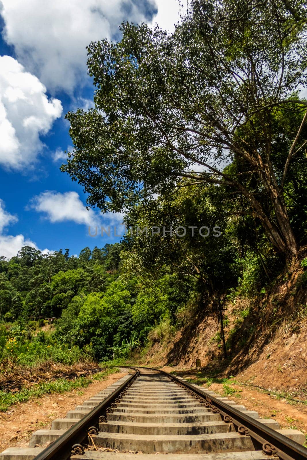 wide angle on the rail ways at Ella village, Sri Lanka