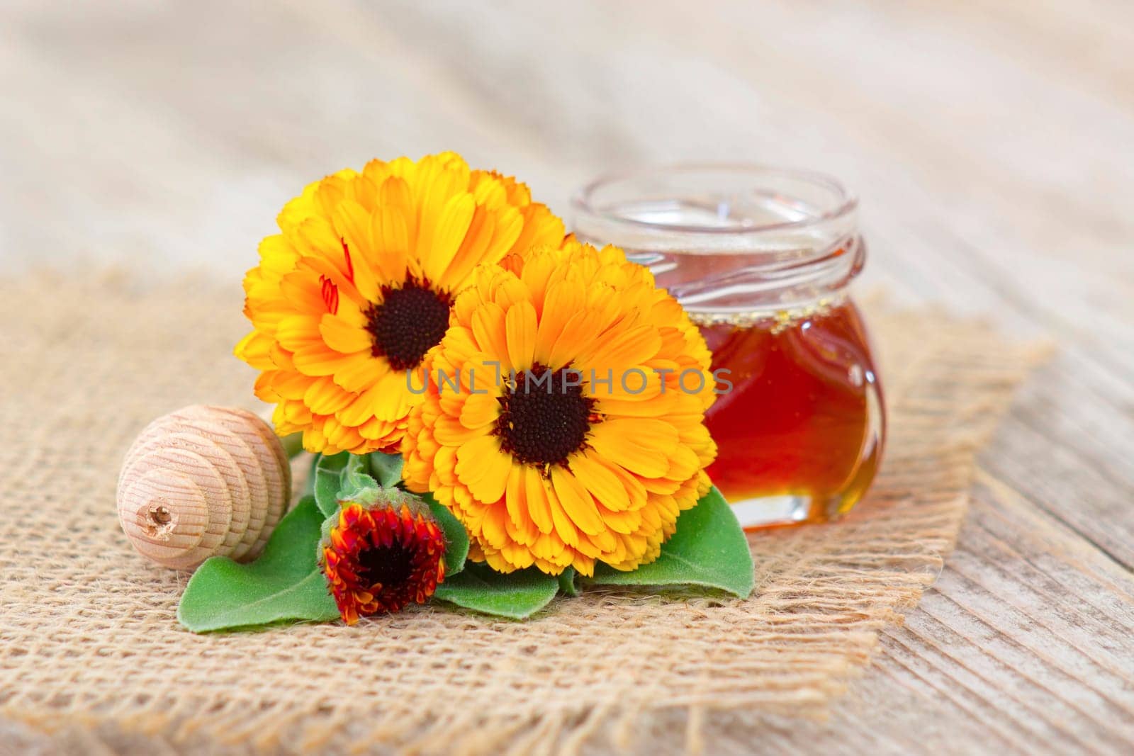 honey and calendula flowers