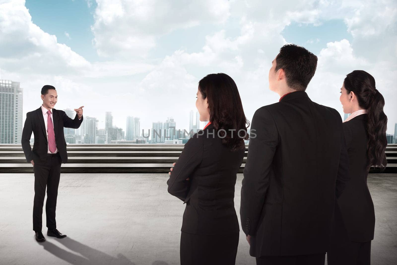 Manager give speech to other people. Business briefing conceptual