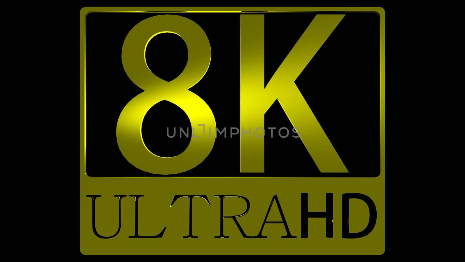 The 3d rendering of nice view of Ultra HD 8K ICON