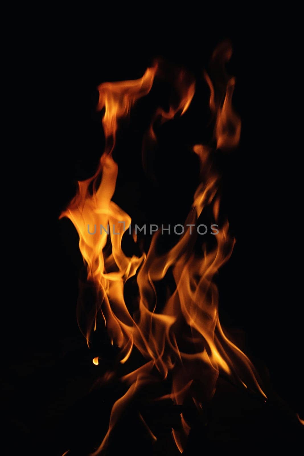 fire flames on black background or texture
