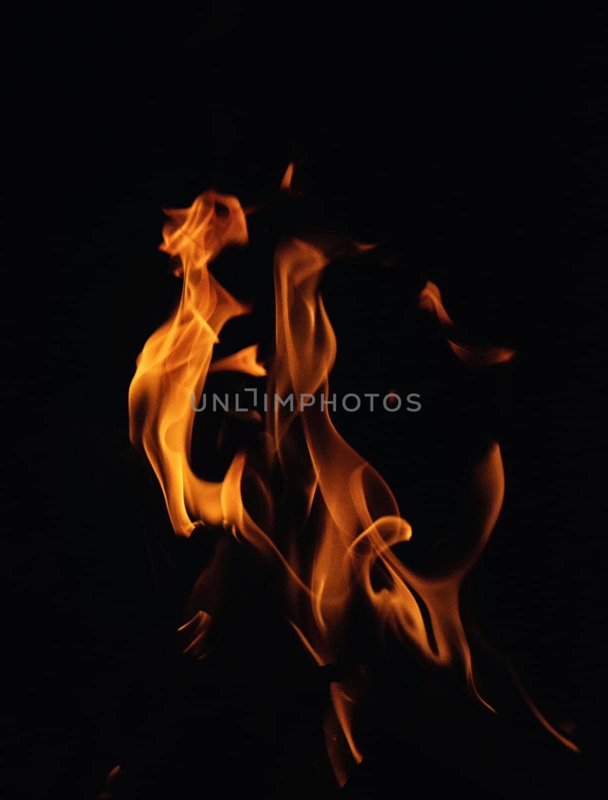 fire flames on black background or texture