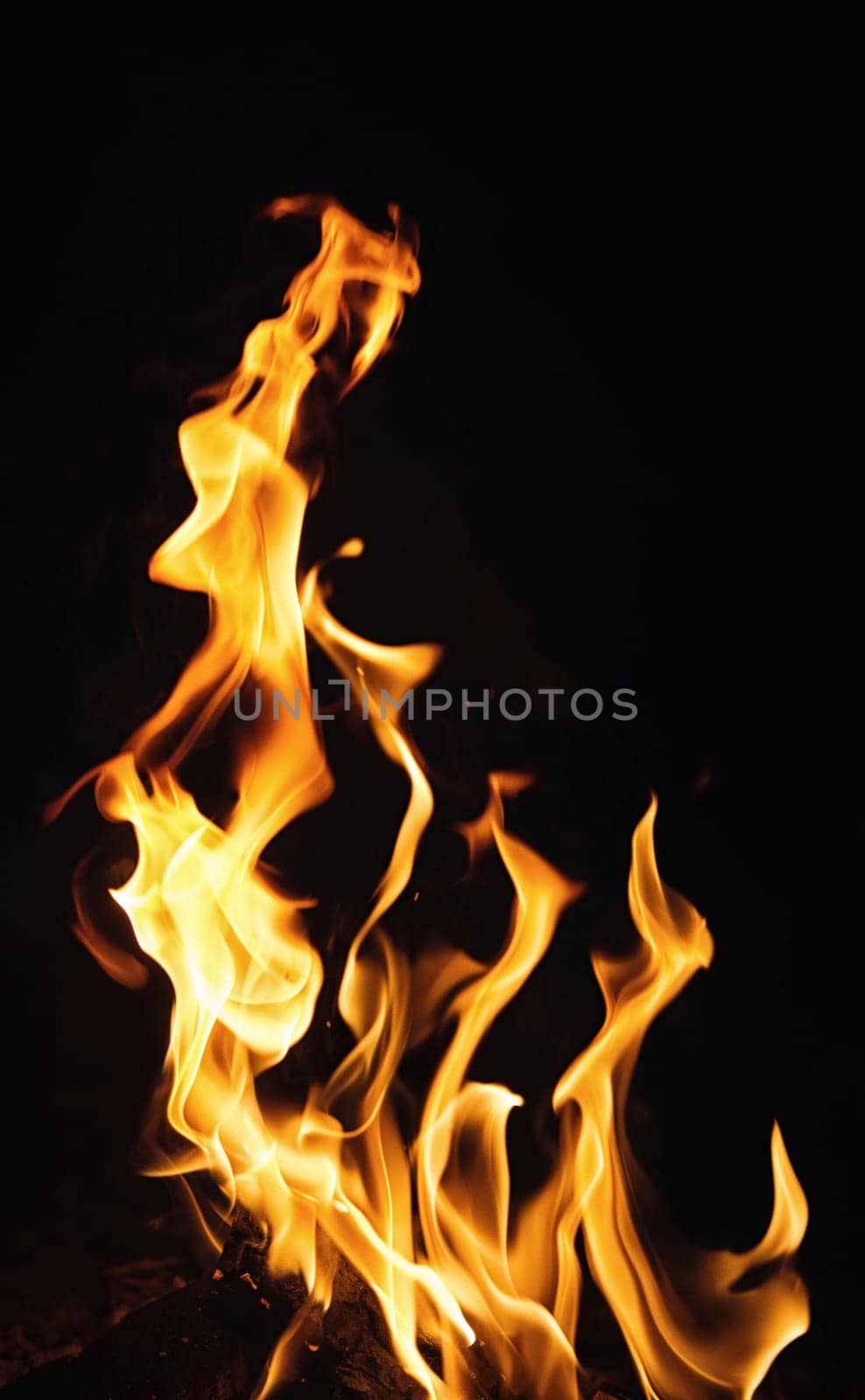 fire flames on black background or texture