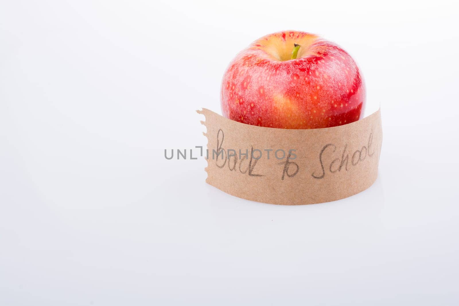 Back to school theme with a red apple