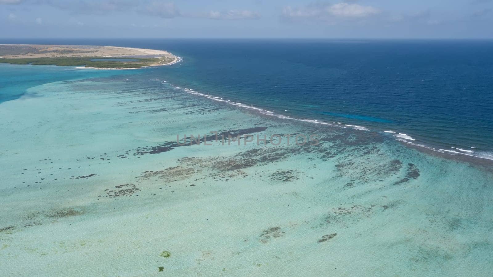 Bonaire island Caribbean sea windsurf lagoon Sorobon aerial drone top view