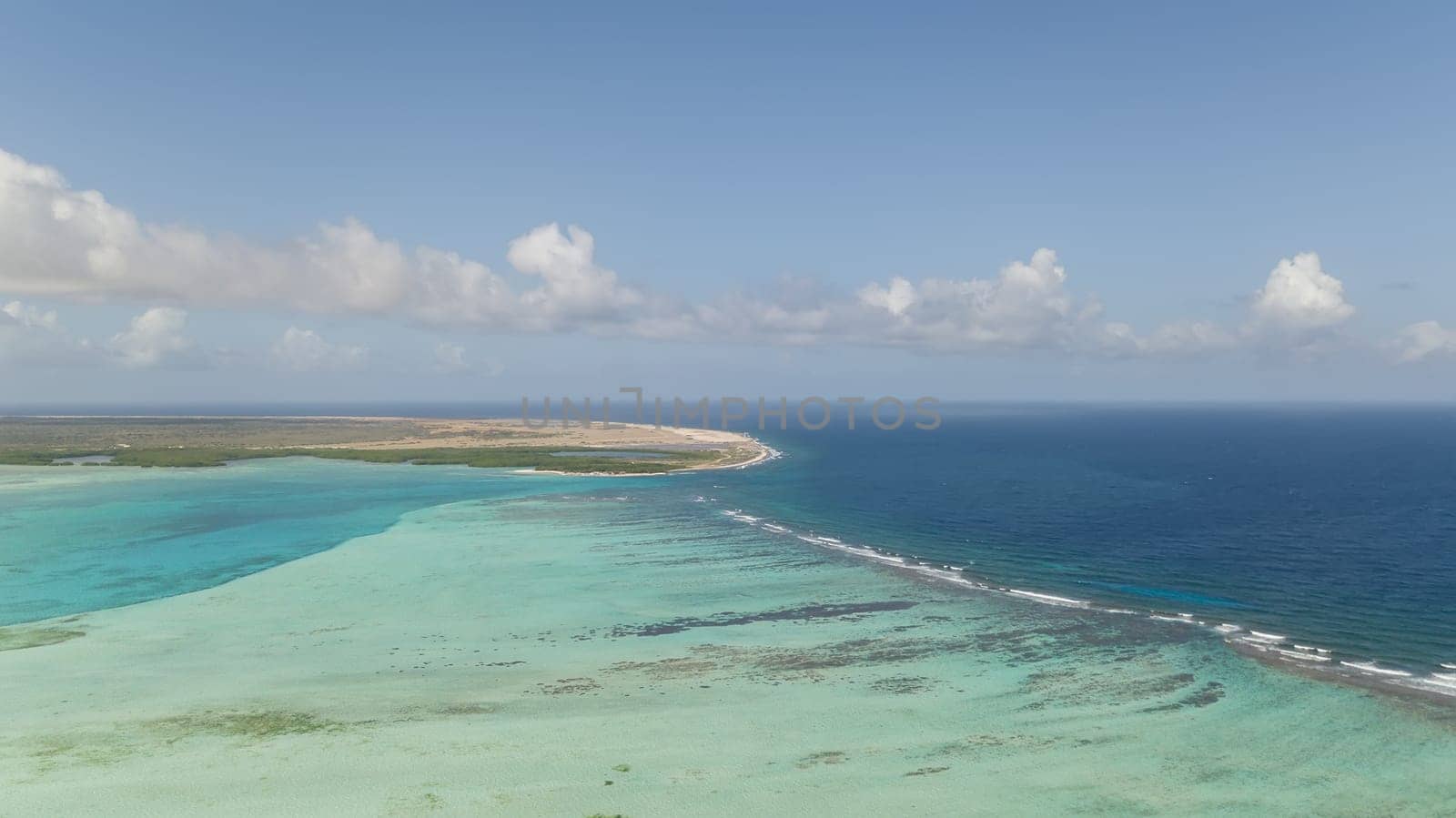 Bonaire island Caribbean sea windsurf lagoon Sorobon aerial drone top view