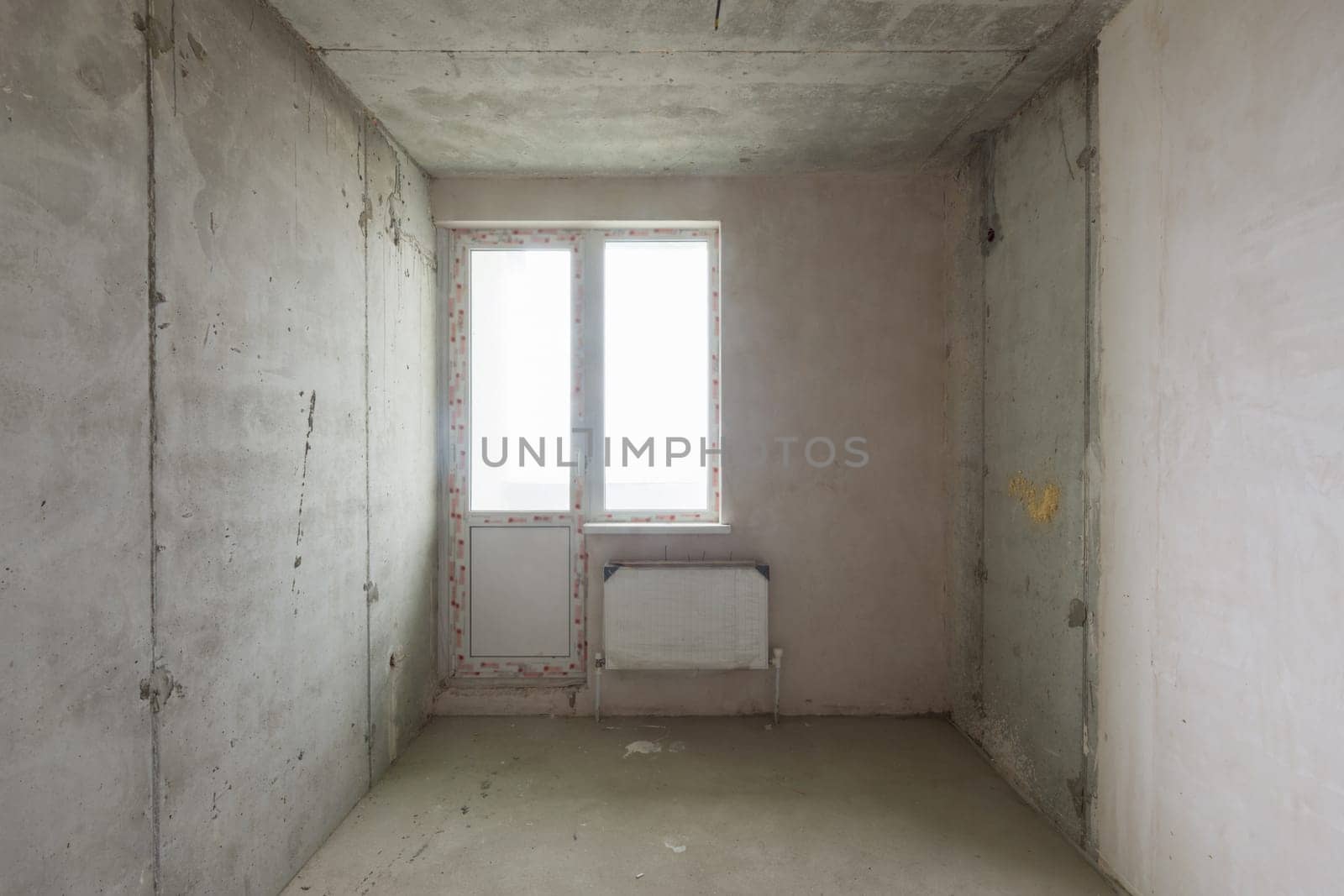 Room, the future bedroom, in the apartment of the newly built house