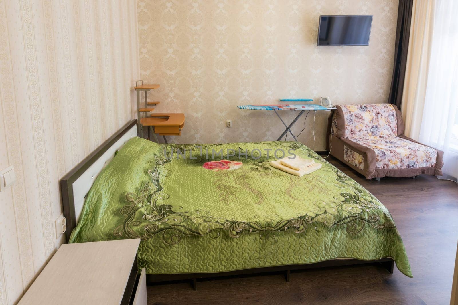 Interior. Sleeper in studio apartment