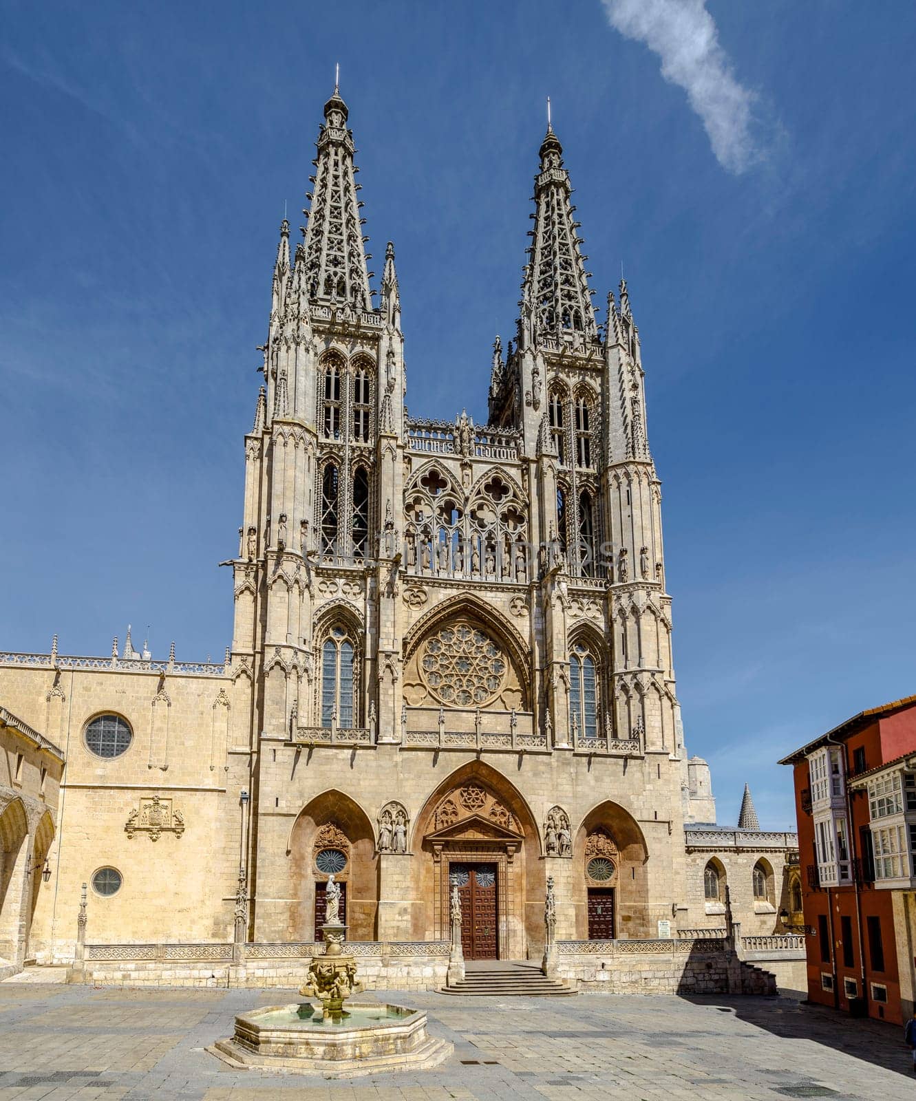 Front portal of the cathedral in Burgos, Spain, which is under protection of UNESCO