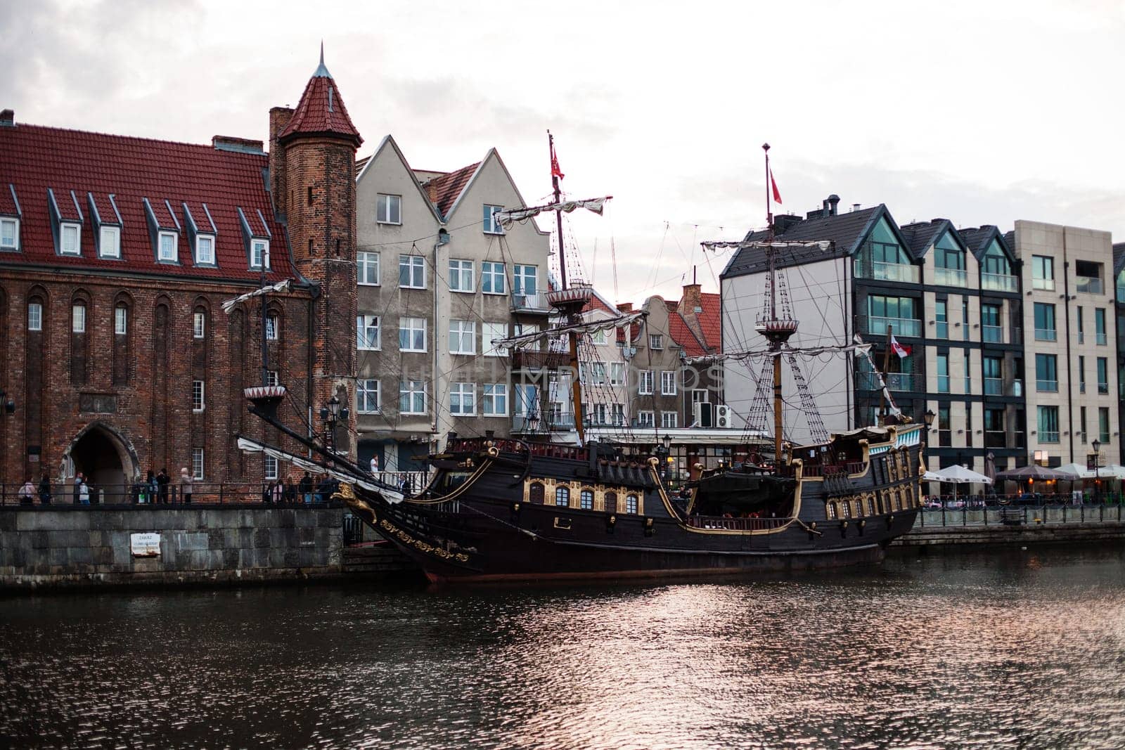 Poland, Gdansk - June 12, 2017 : Urban life. Landscape old architecture of a Big City
