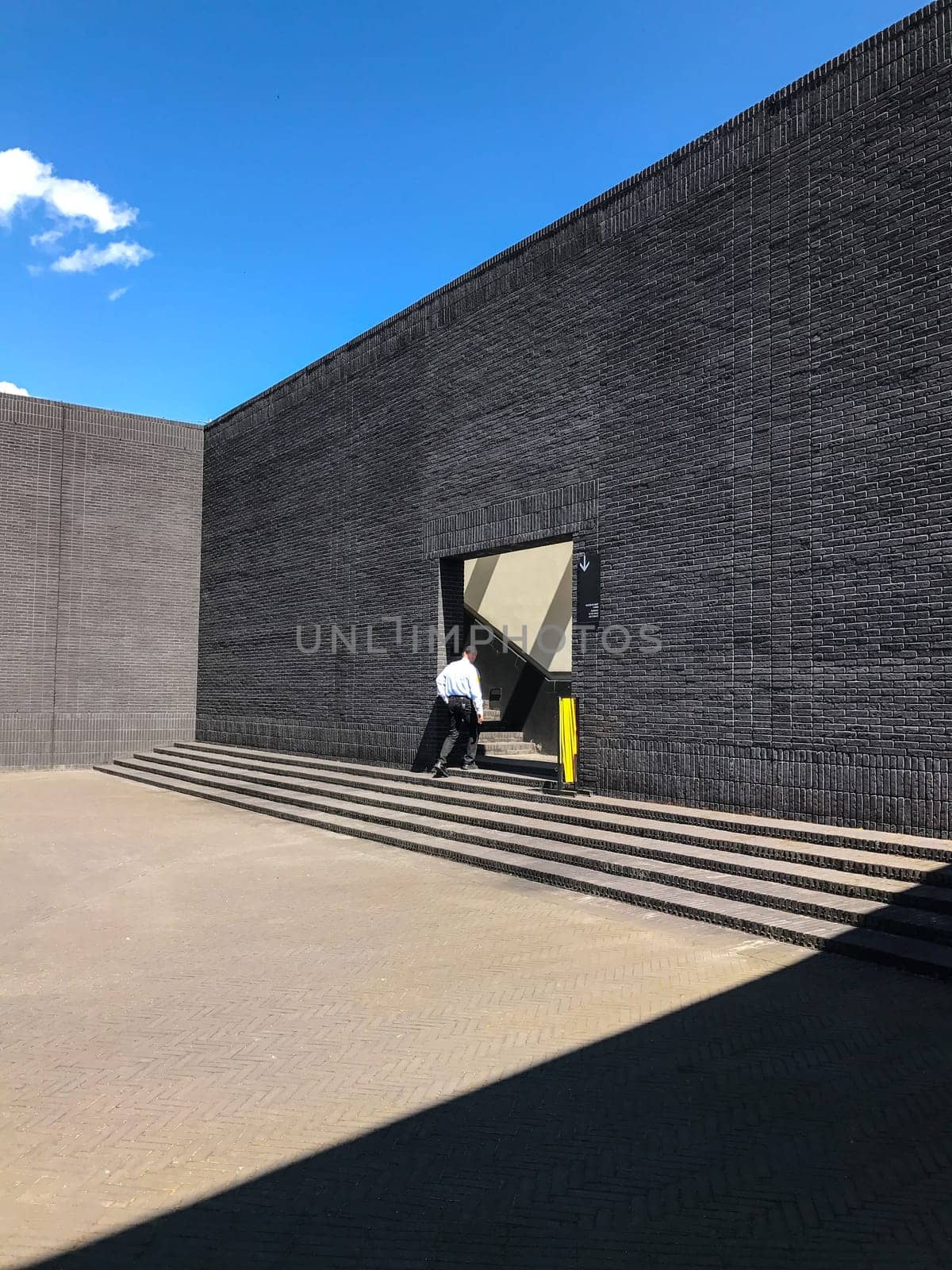 Poland, Gdansk - JUNE 12, 2017: Premise without roof, theater with gray walls in the open air