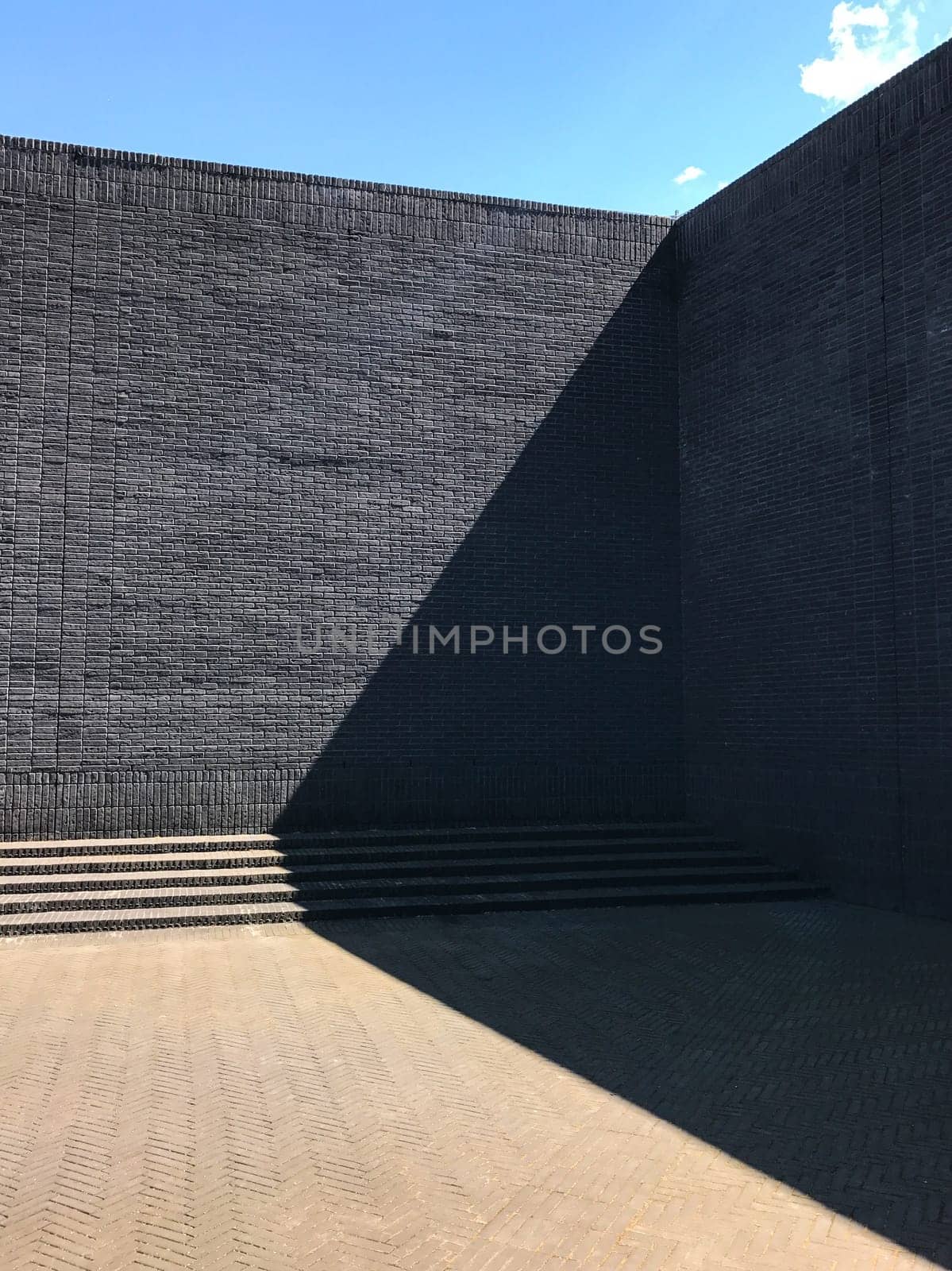 Poland, Gdansk - JUNE 12, 2017: Premise without roof, theater with gray walls in the open air