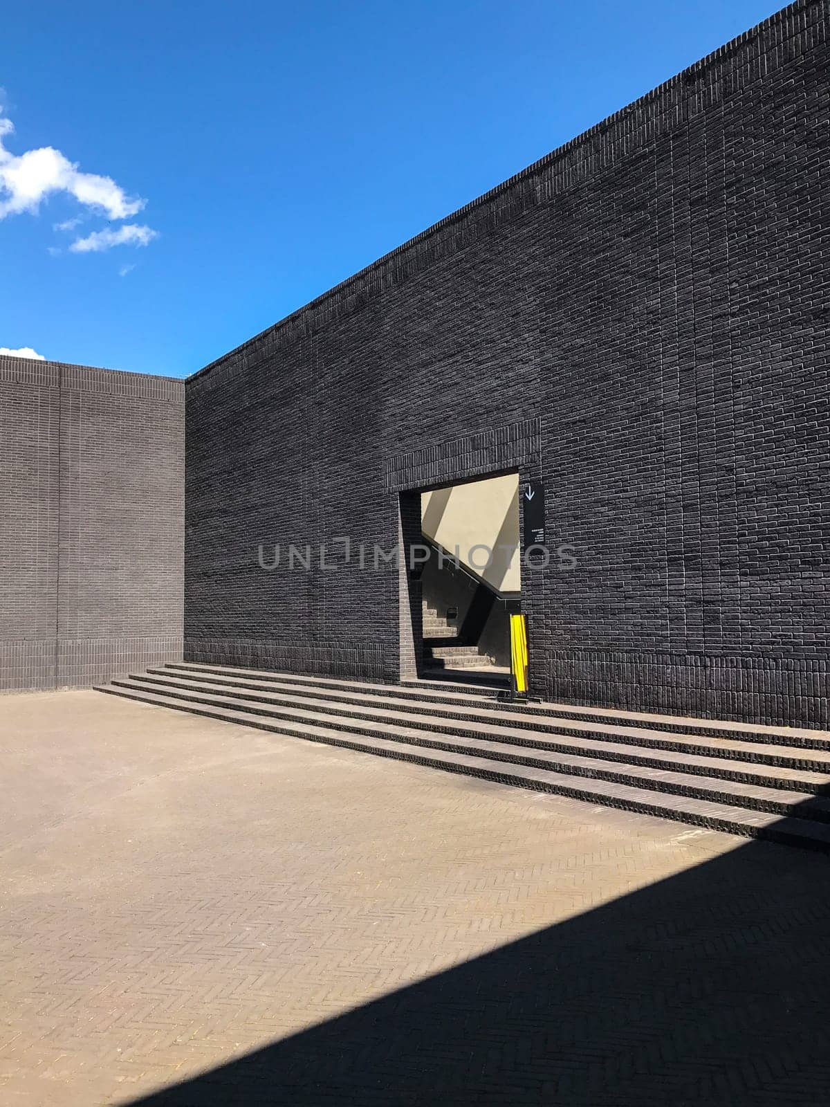 Poland, Gdansk - JUNE 12, 2017: Premise without roof, theater with gray walls in the open air