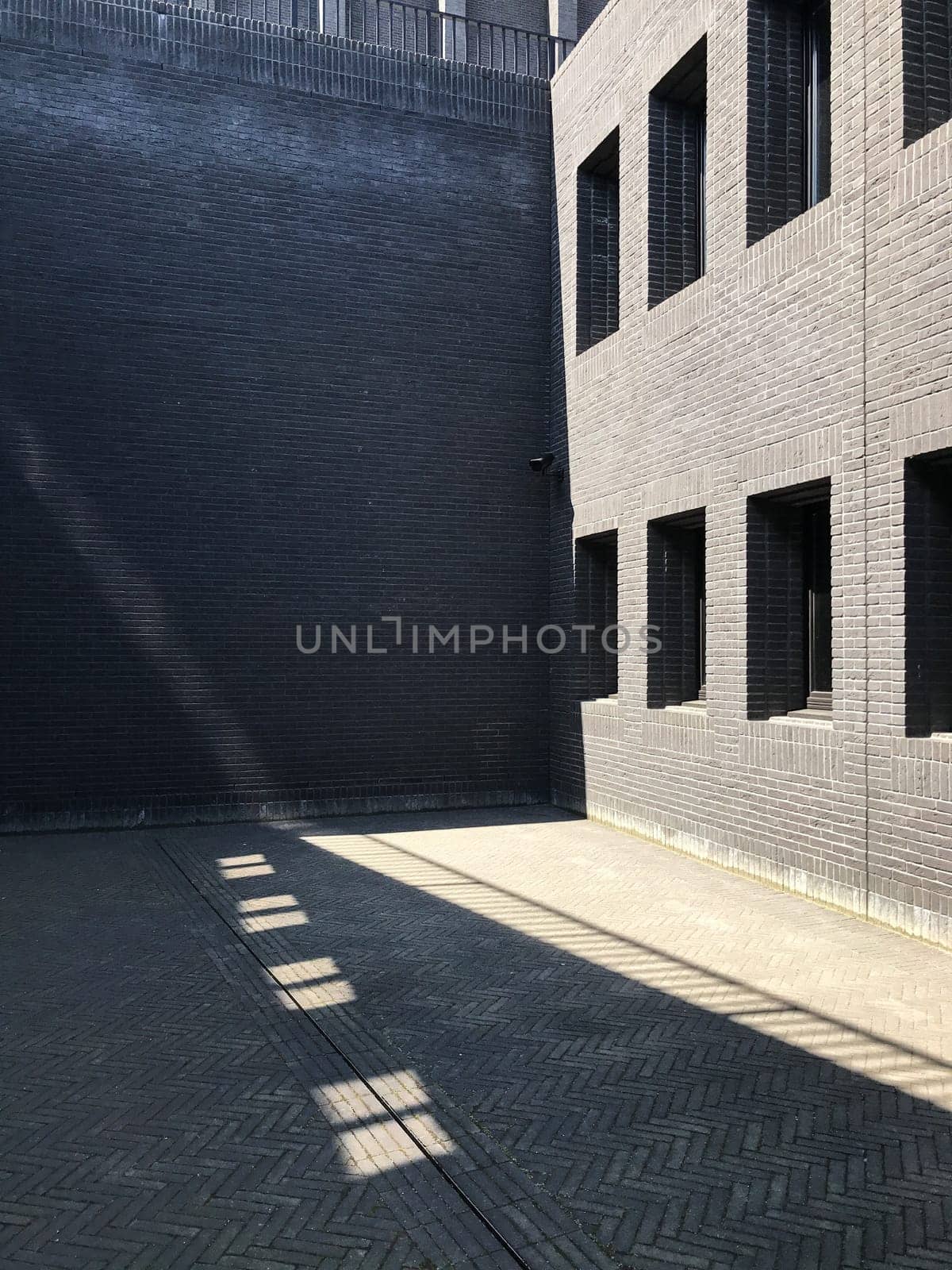 Poland, Gdansk - JUNE 12, 2017: Premise without roof, theater with gray walls in the open air