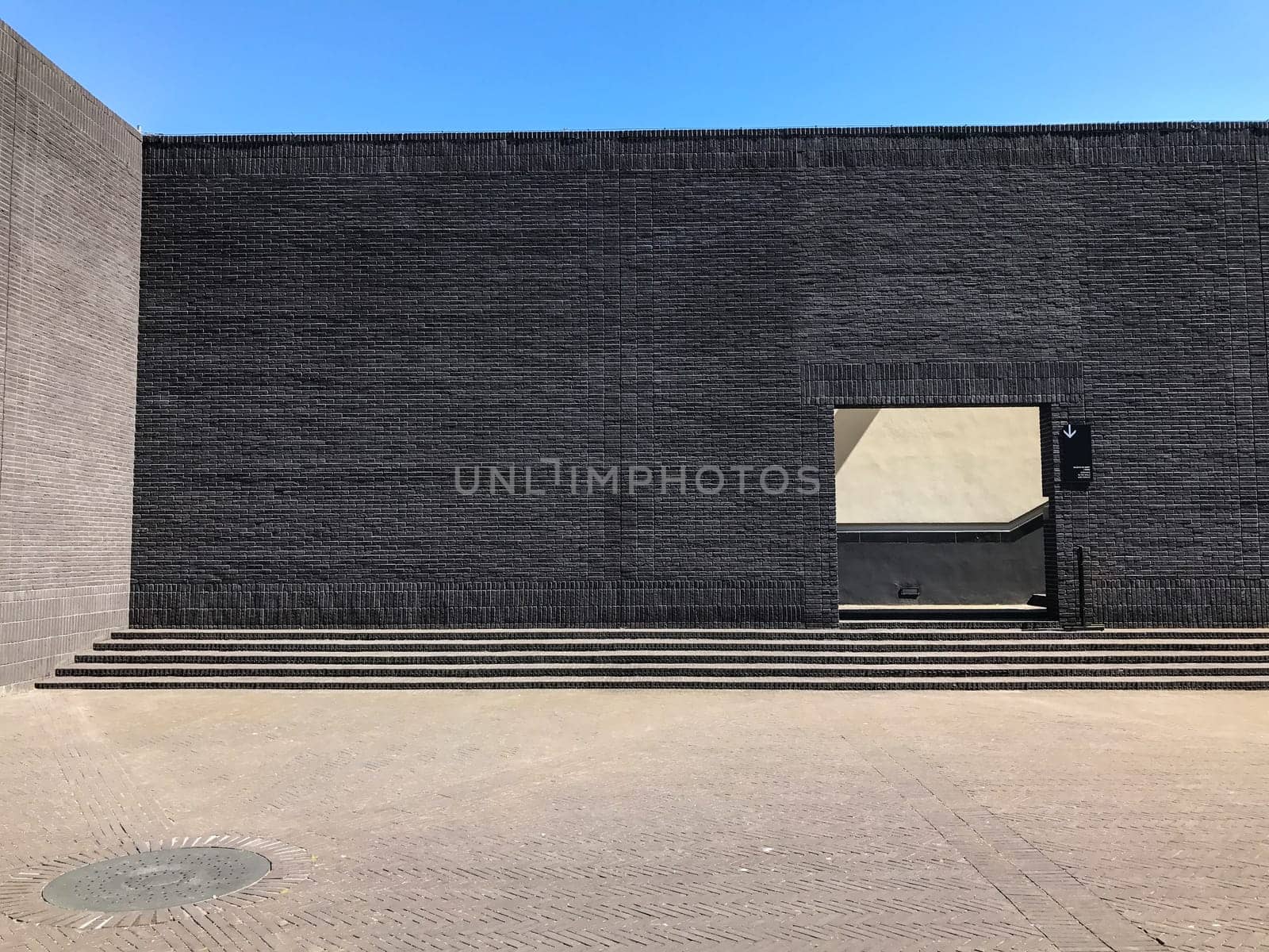 Poland, Gdansk - JUNE 12, 2017: Premise without roof, theater with gray walls in the open air
