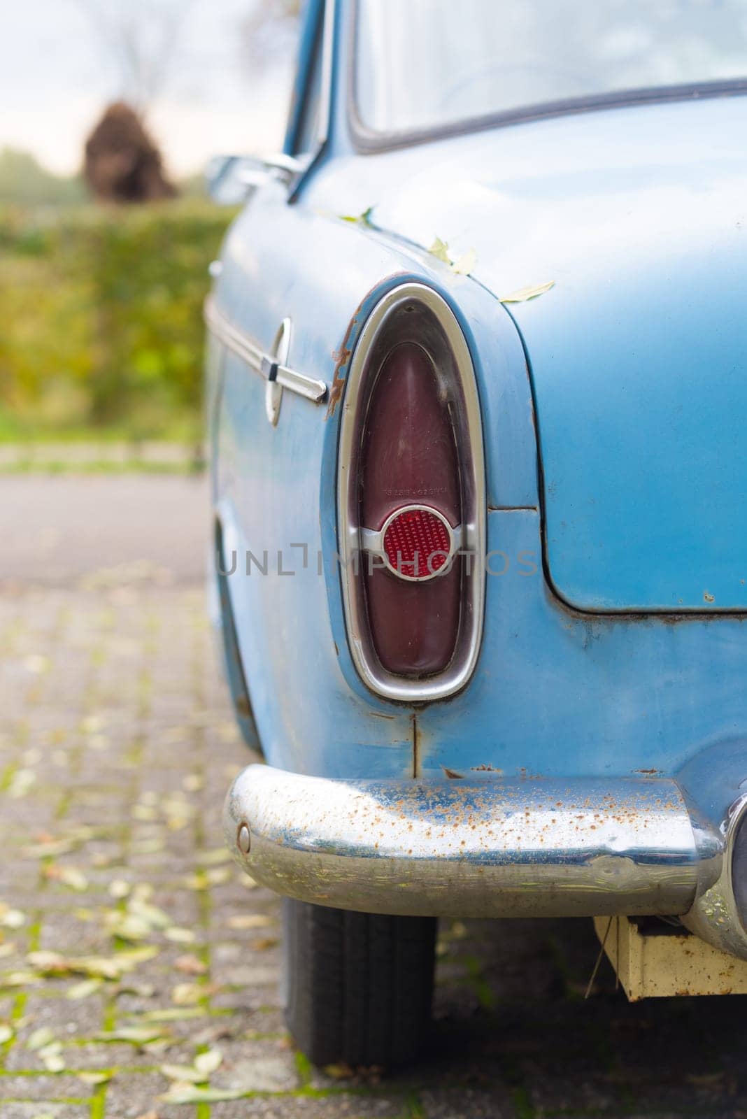 THORN, NETHERLANDS - NOVEMBER 6, 2016: Rear view of a rare Simca Aronde Etoile from 1961. It is a model produced by the French car manufacturer Simca between 1951 and 1964