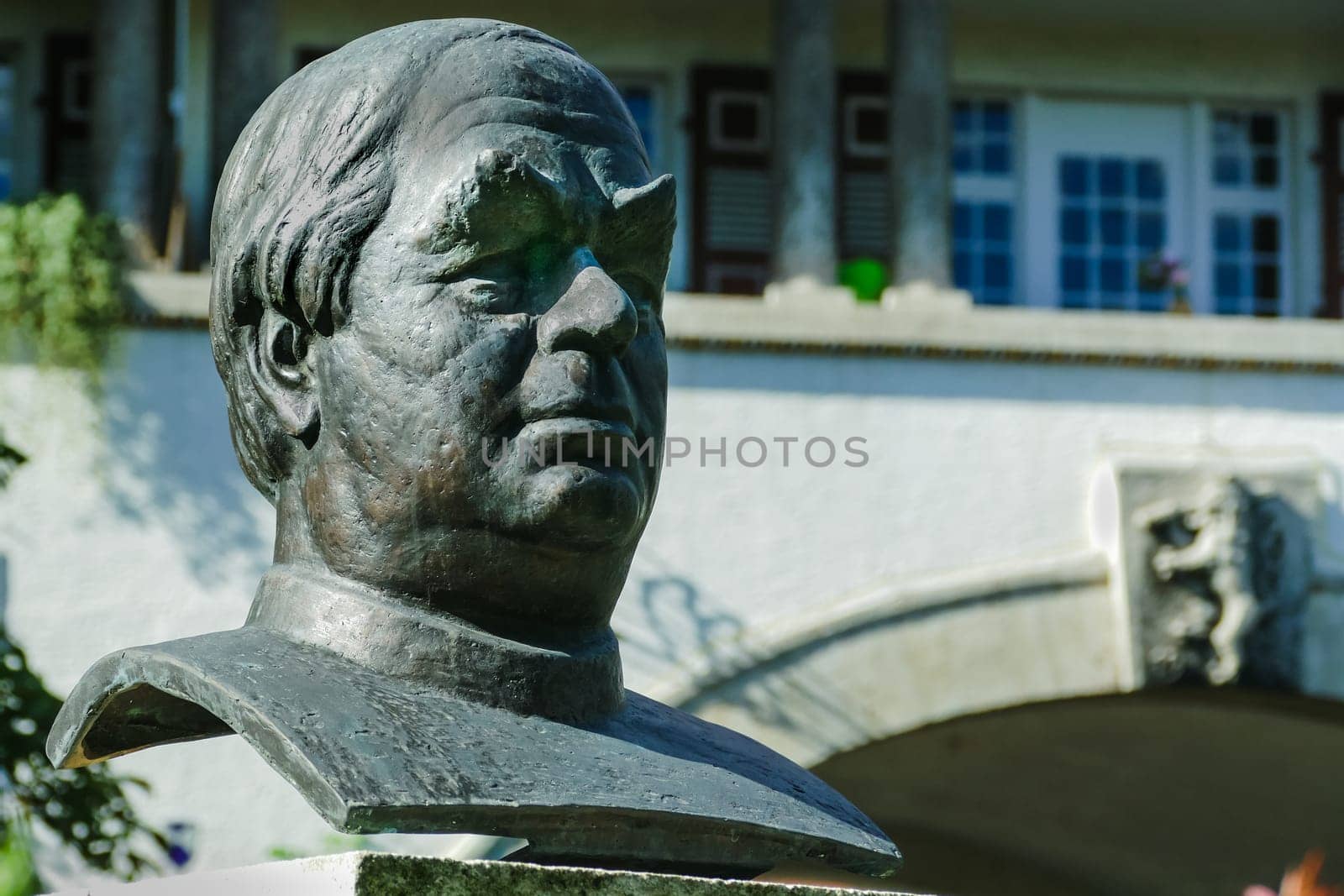 BAD NAUHEIM,Germany AUGUST,2017: Bust of Sebastian Kneipp,Bad Nauheim,Hessen,Germany