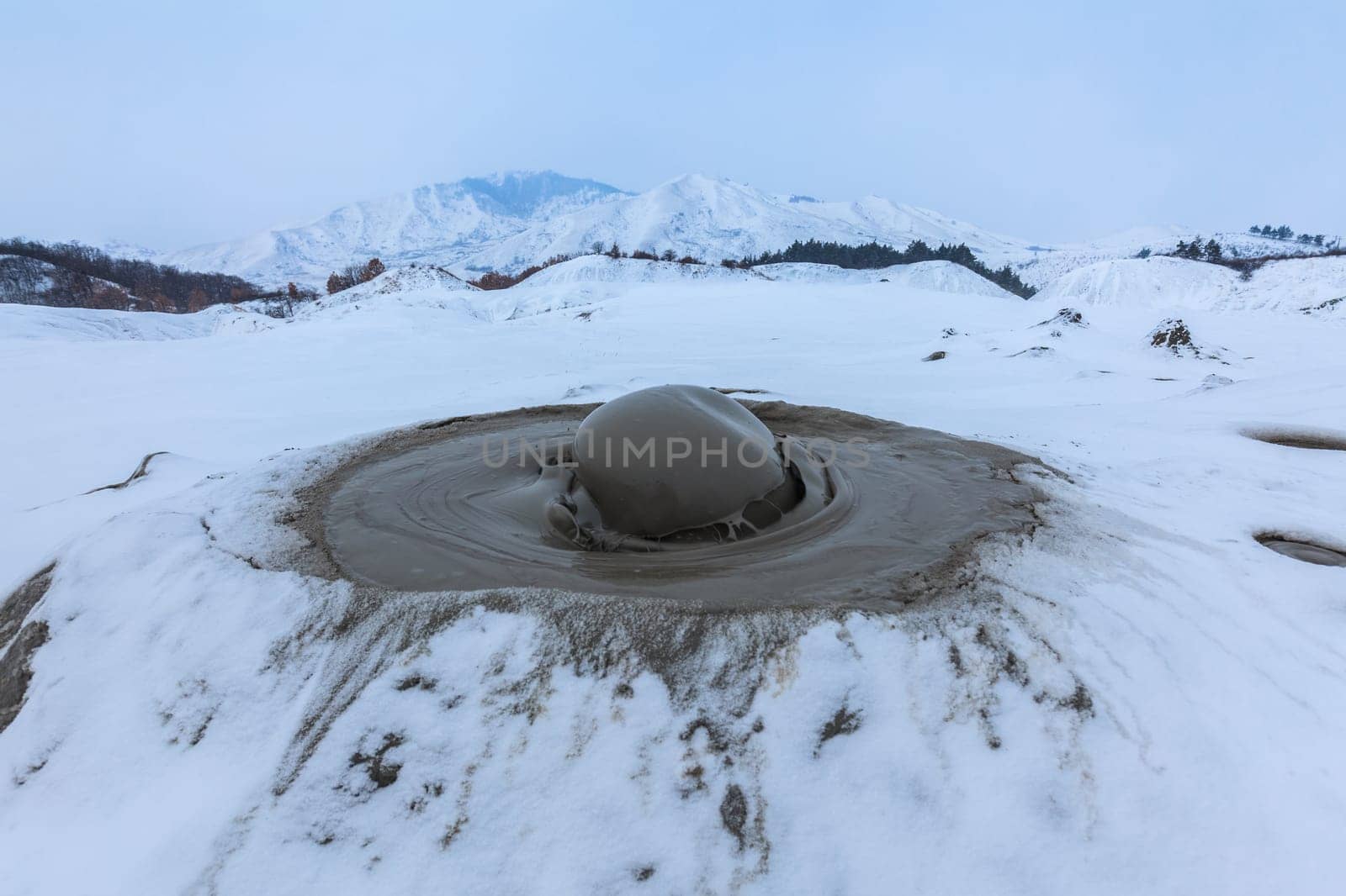 Mud Volcanoes in winter. Location: Berca, Buzau. Romania