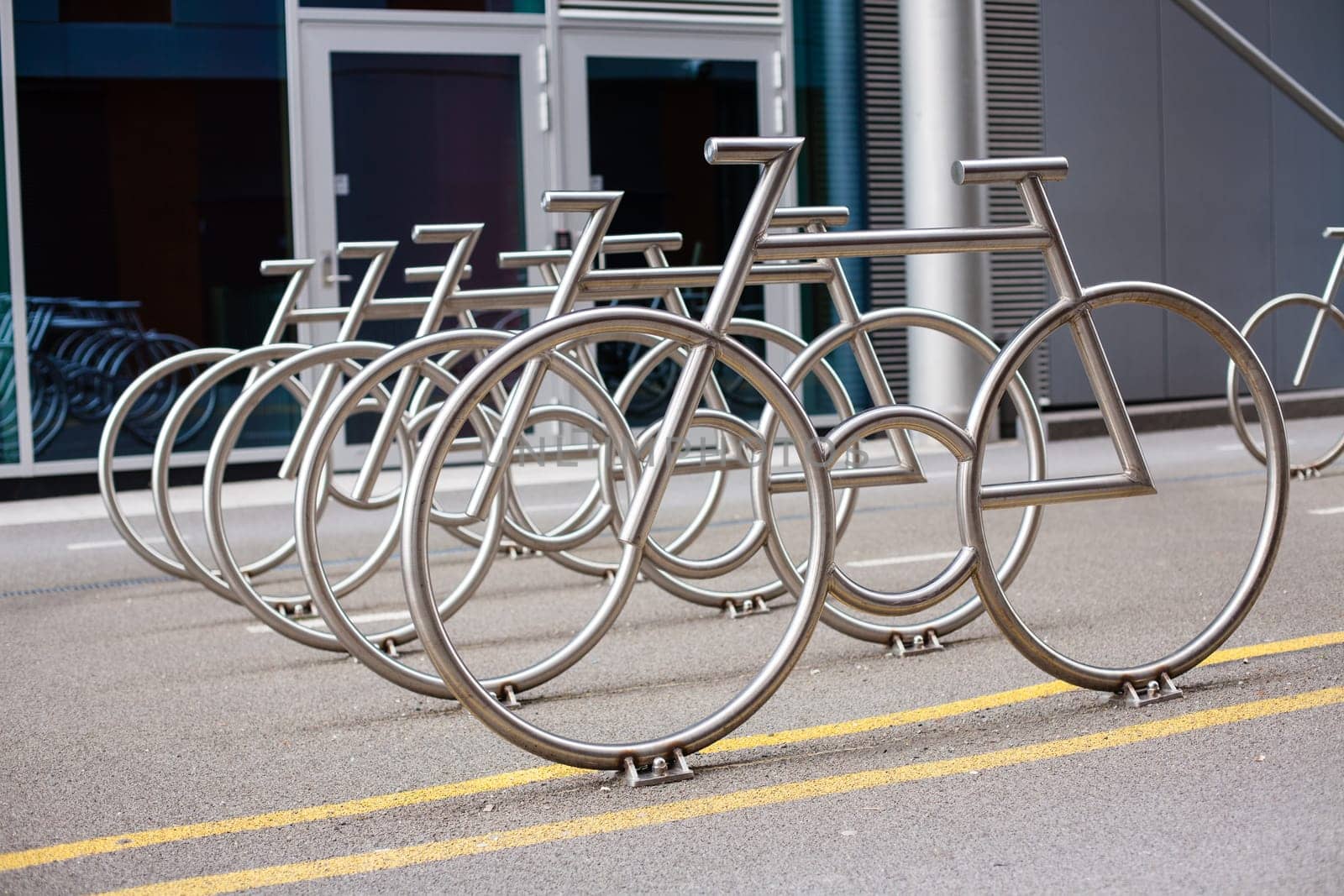 Outdoor Sculptures in Oslo Norway Bicycle Parking Yard Monument Background