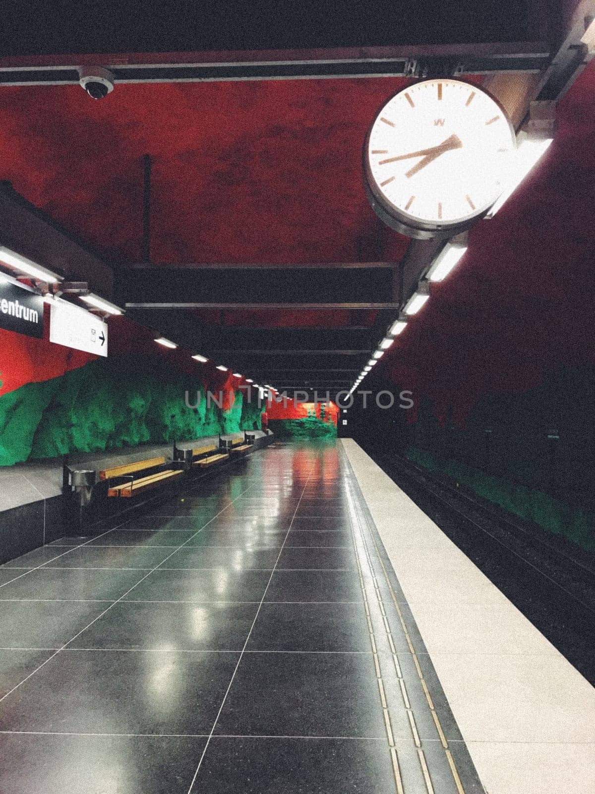STOCKHOLM, SWEDEN - JUNE 10, 2017: Solna Centrum tunnelbanestation Underground. Station of the Subway