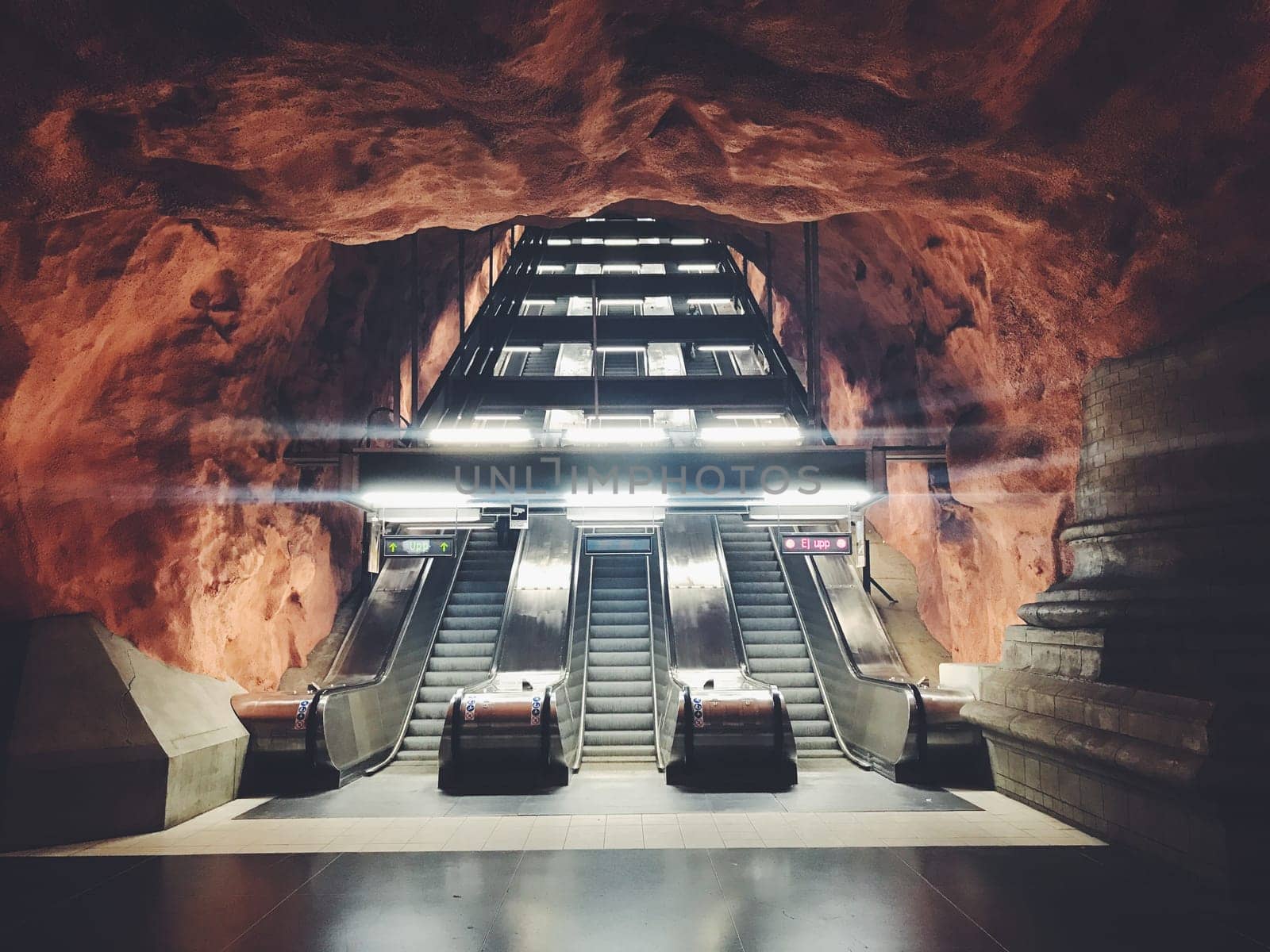 STOCKHOLM, SWEDEN - JUNE 10, 2017: Radhuset tunnelbanestation Underground Station of the Subway