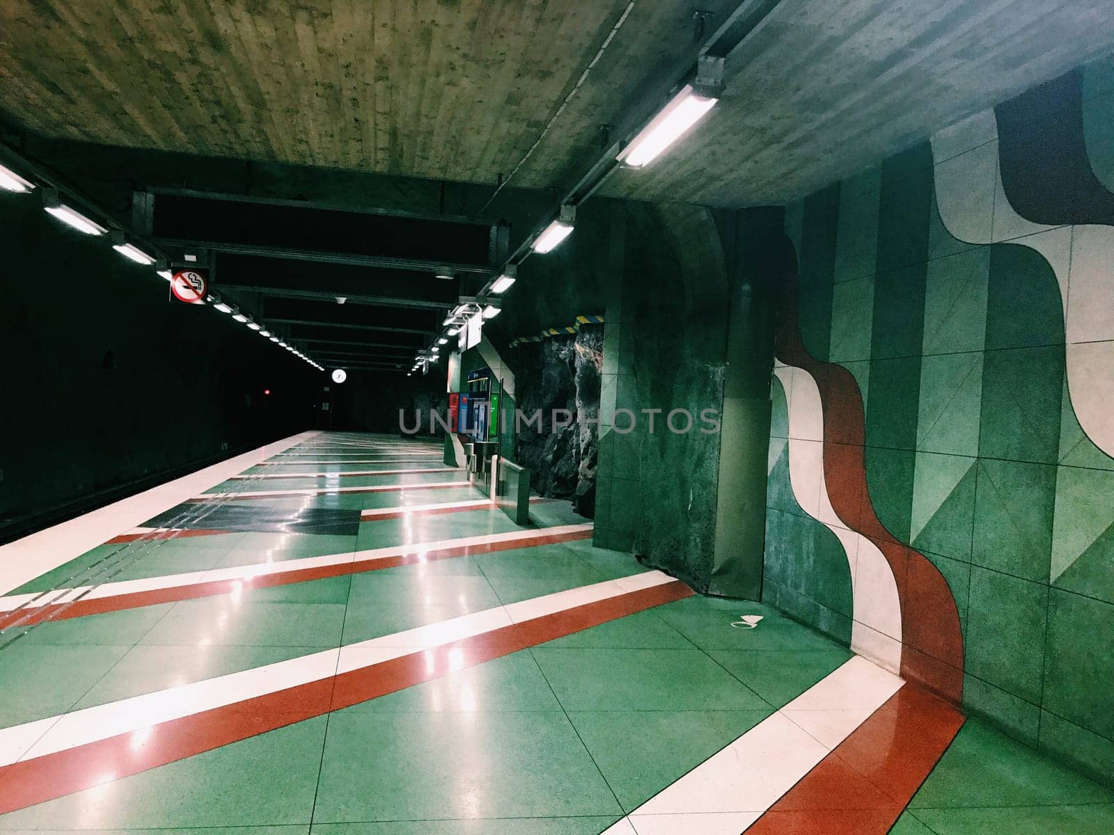 STOCKHOLM, SWEDEN - JUNE 10, 2017: Kungstradgarden tunnelbanestation Underground. Blue line, central station of the Subway