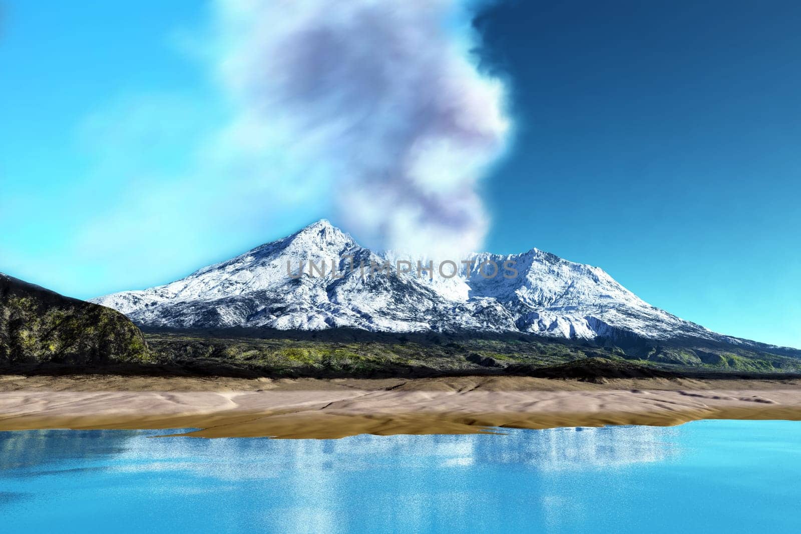 Ash and smoke billow from the Mount St. Helen volcano in Washington after the great eruption in 1980.